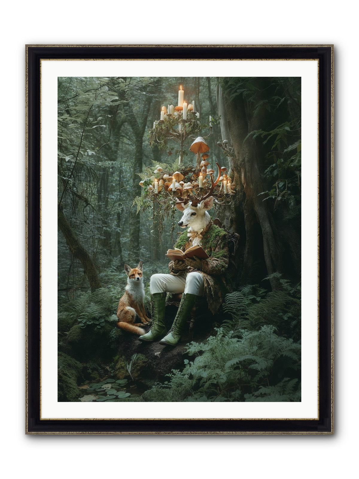 Summer Knows Secret Places Framed Print - Black & Gold 30x40