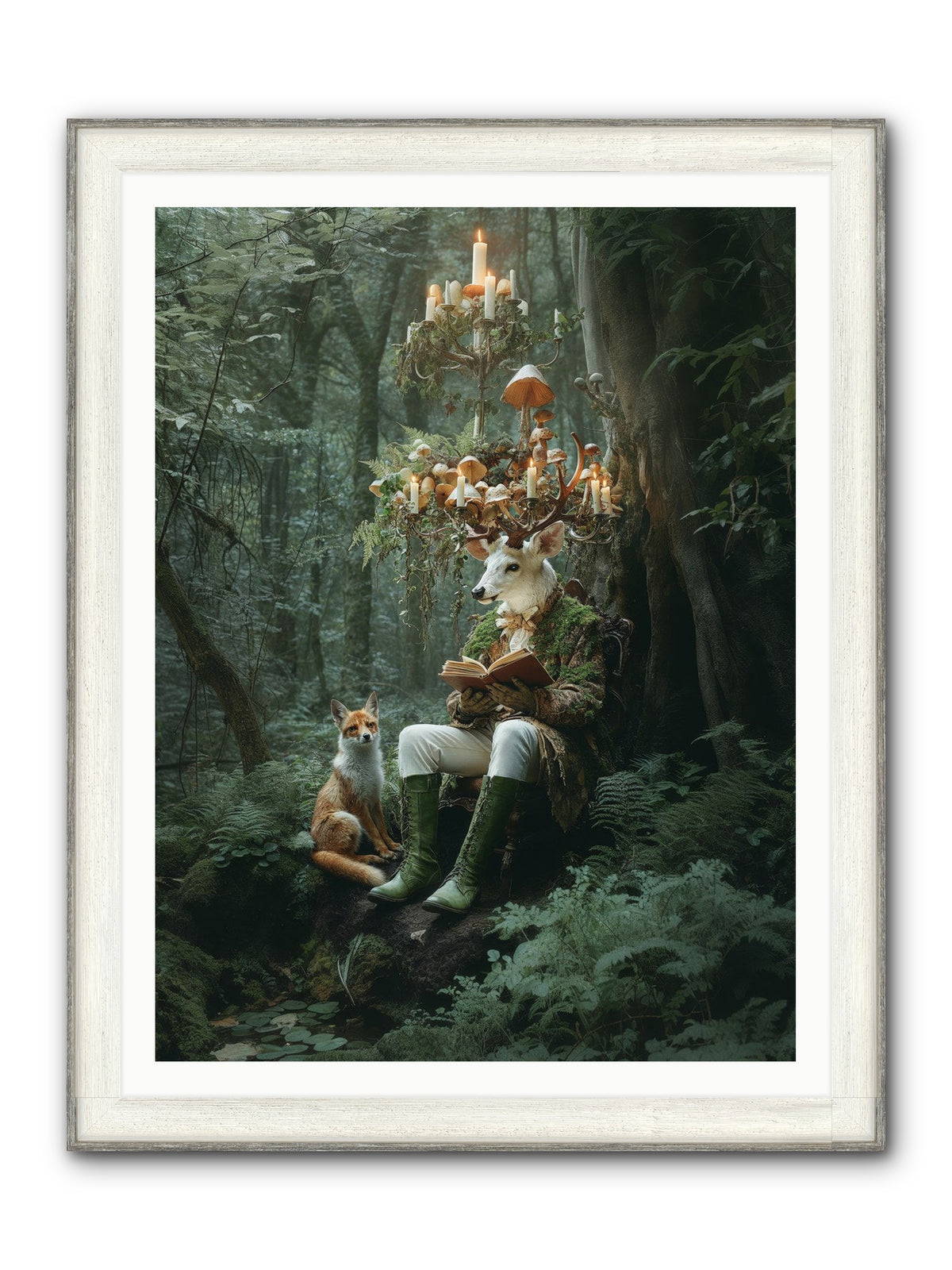 Summer Knows Secret Places Framed Print - Driftwood White 36x48