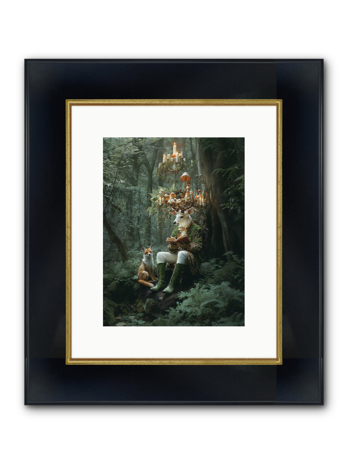 Summer Knows Secret Places Framed Print - Wide Black w/Gold 9x12