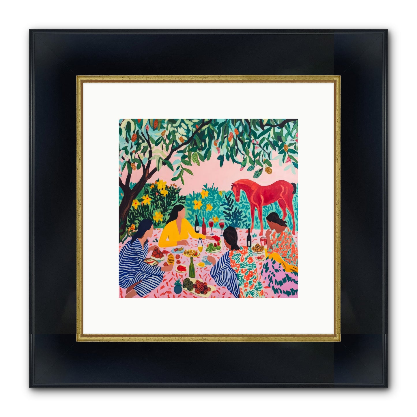 Summer Lingers Framed Print - Wide Black w/Gold 10x10