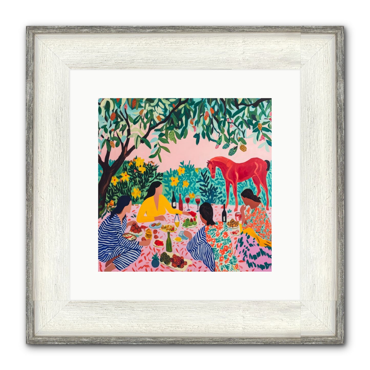 Summer Lingers Framed Print - Driftwood White 12x12