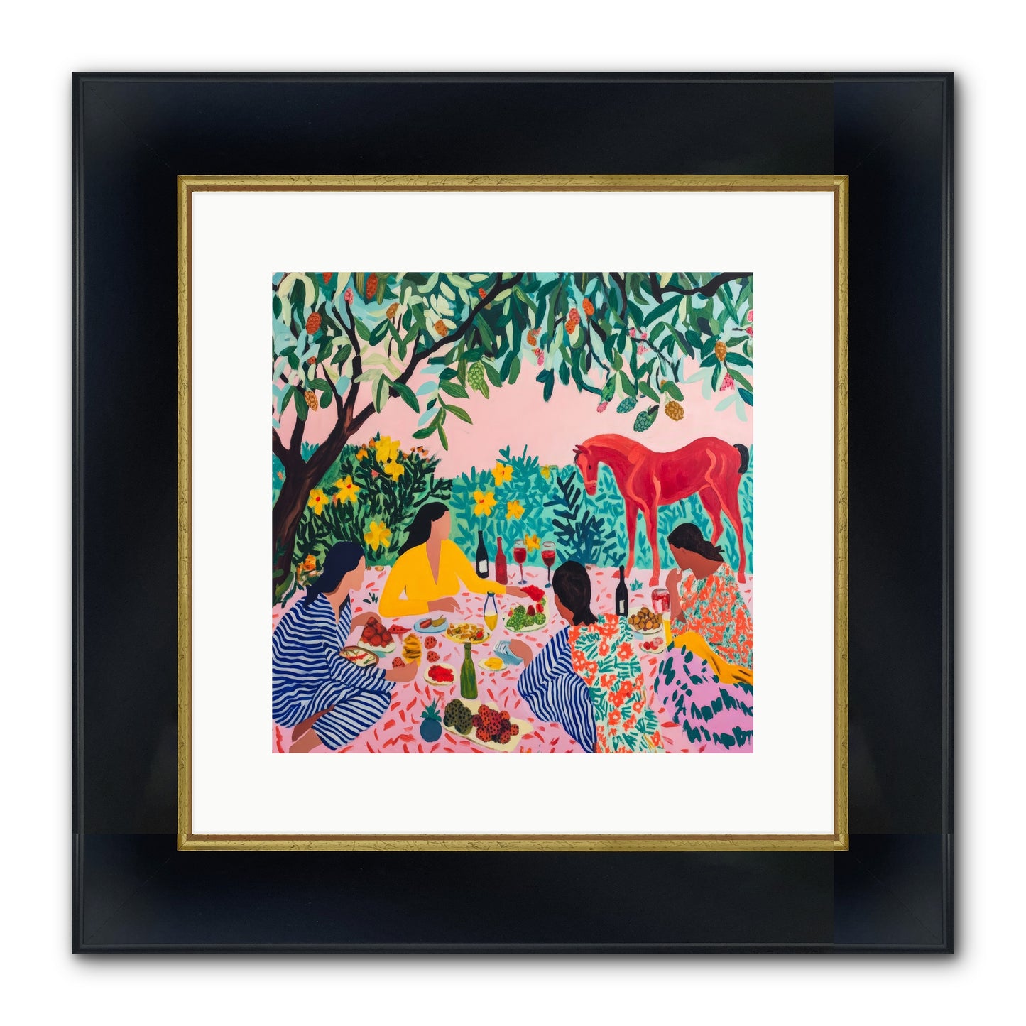 Summer Lingers Framed Print - Wide Black w/Gold 12x12