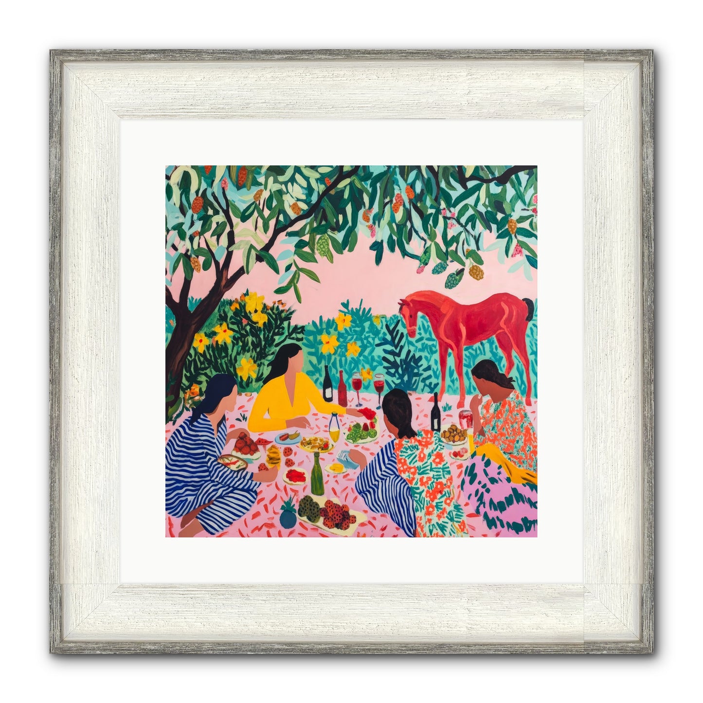 Summer Lingers Framed Print - Driftwood White 16x16