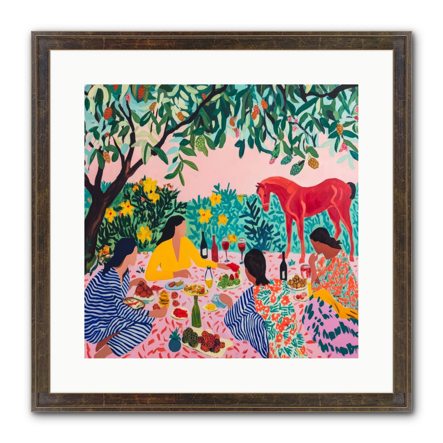 Summer Lingers Framed Print - Slimwoods Black/Gold 16x16