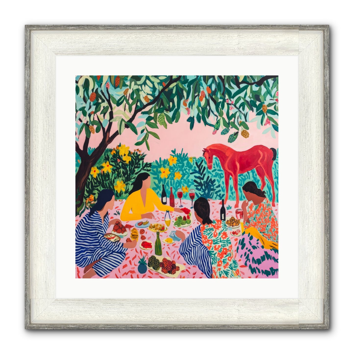 Summer Lingers Framed Print - Driftwood White 20x20