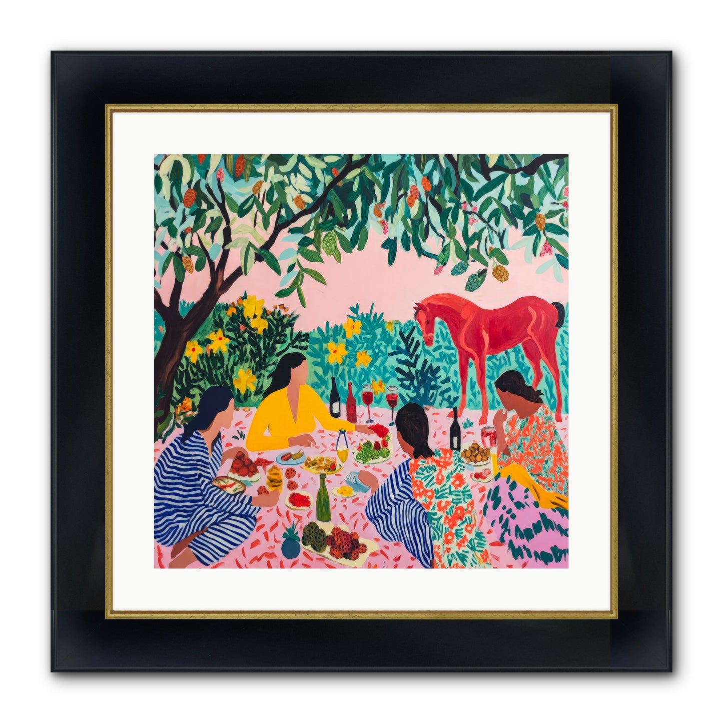 Summer Lingers Framed Print - Wide Black w/Gold 20x20