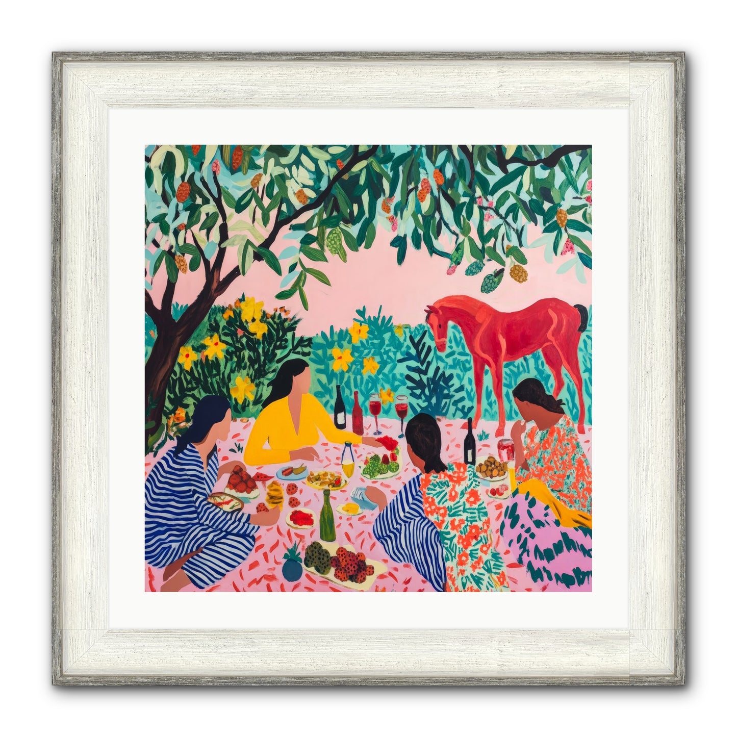 Summer Lingers Framed Print - Driftwood White 24x24