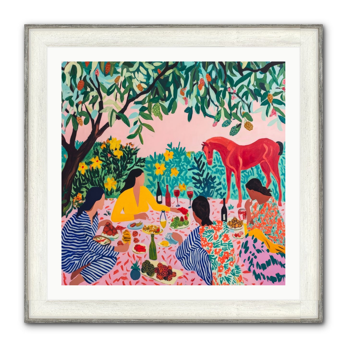 Summer Lingers Framed Print - Driftwood White 30x30