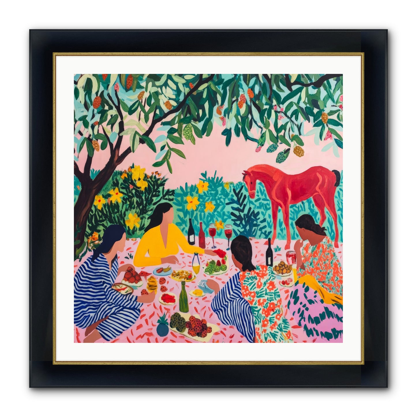Summer Lingers Framed Print - Wide Black w/Gold 30x30
