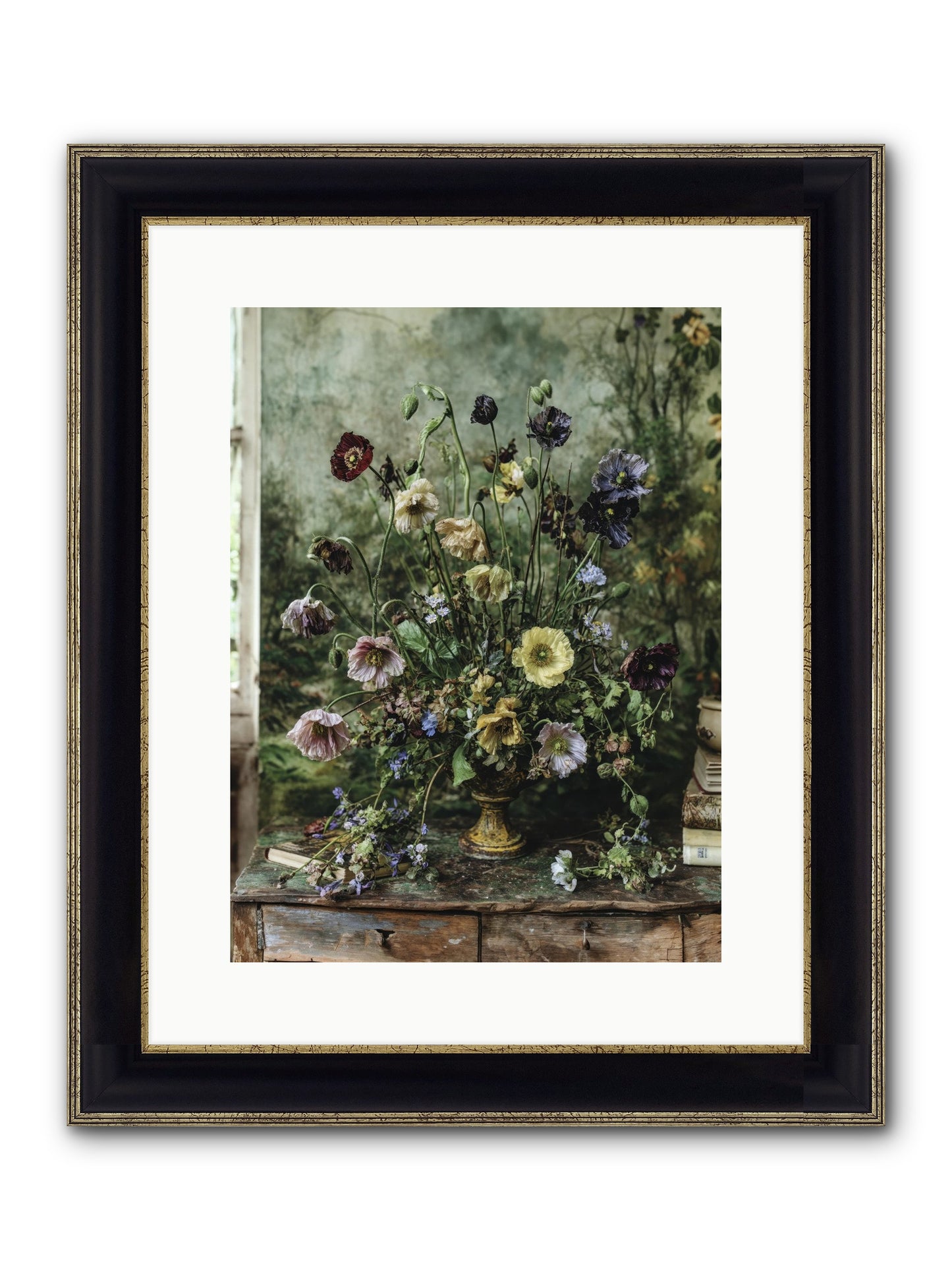 Summer Lustre Framed Print - Black & Gold 12x16