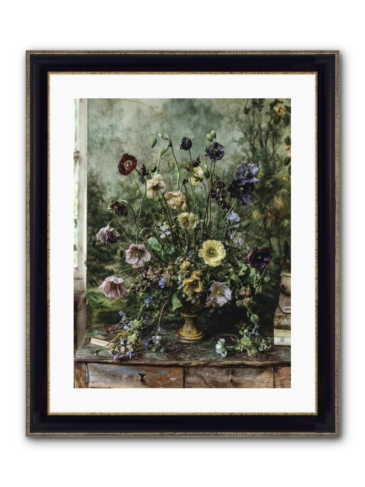 Summer Lustre Framed Print - Black & Gold 18x24