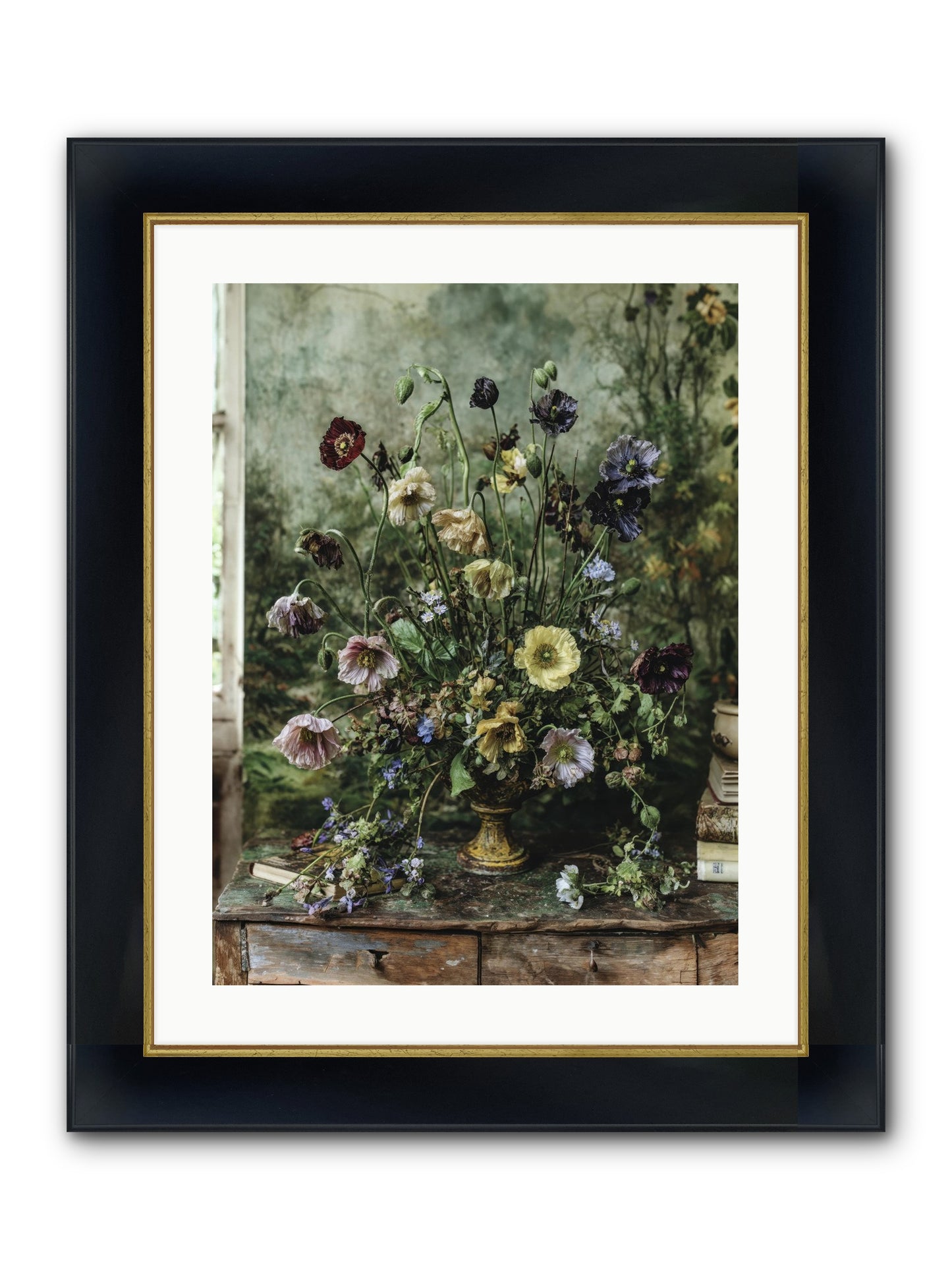 Summer Lustre Framed Print - Wide Black w/Gold 18x24