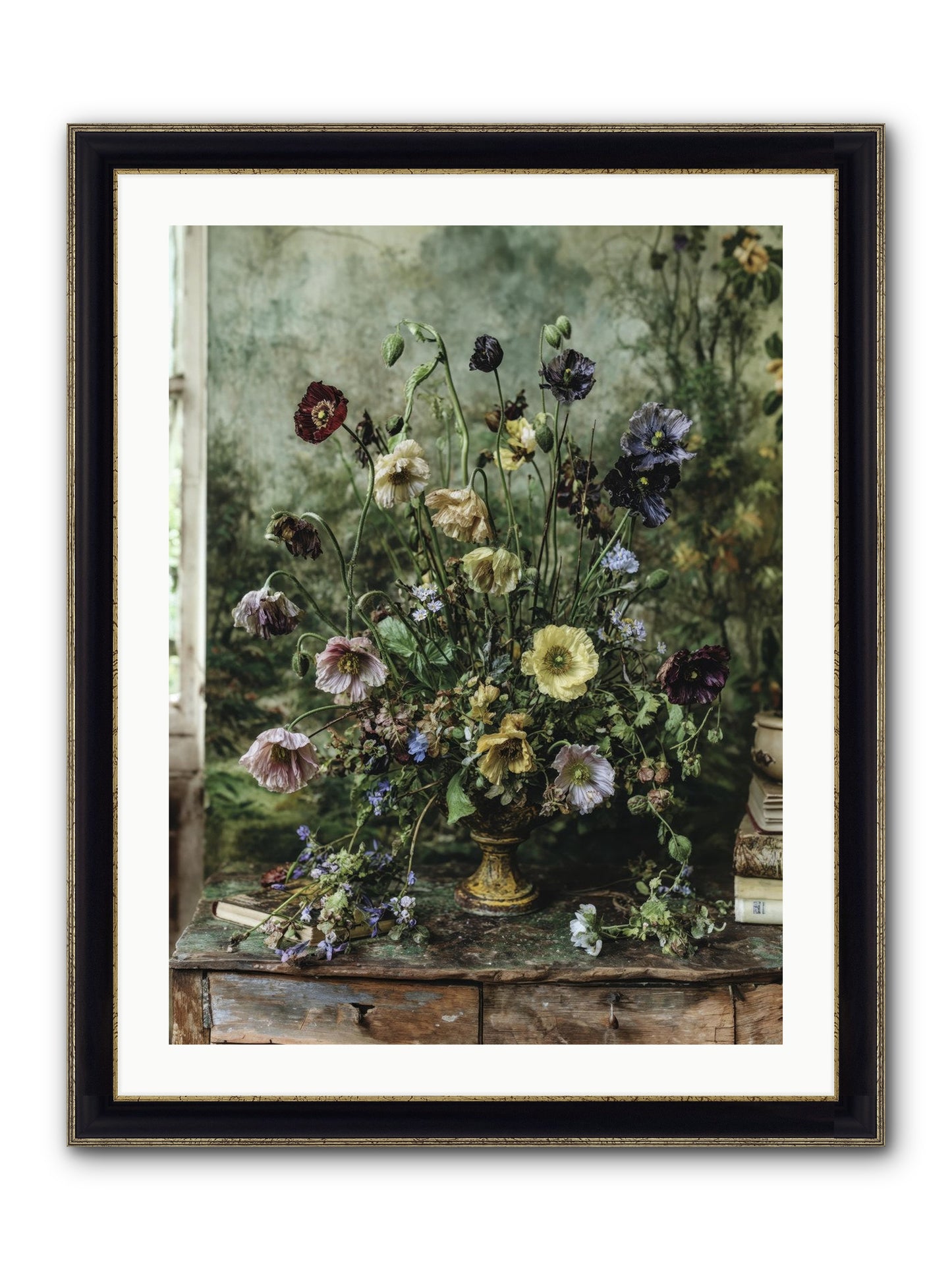 Summer Lustre Framed Print - Black & Gold 24x32