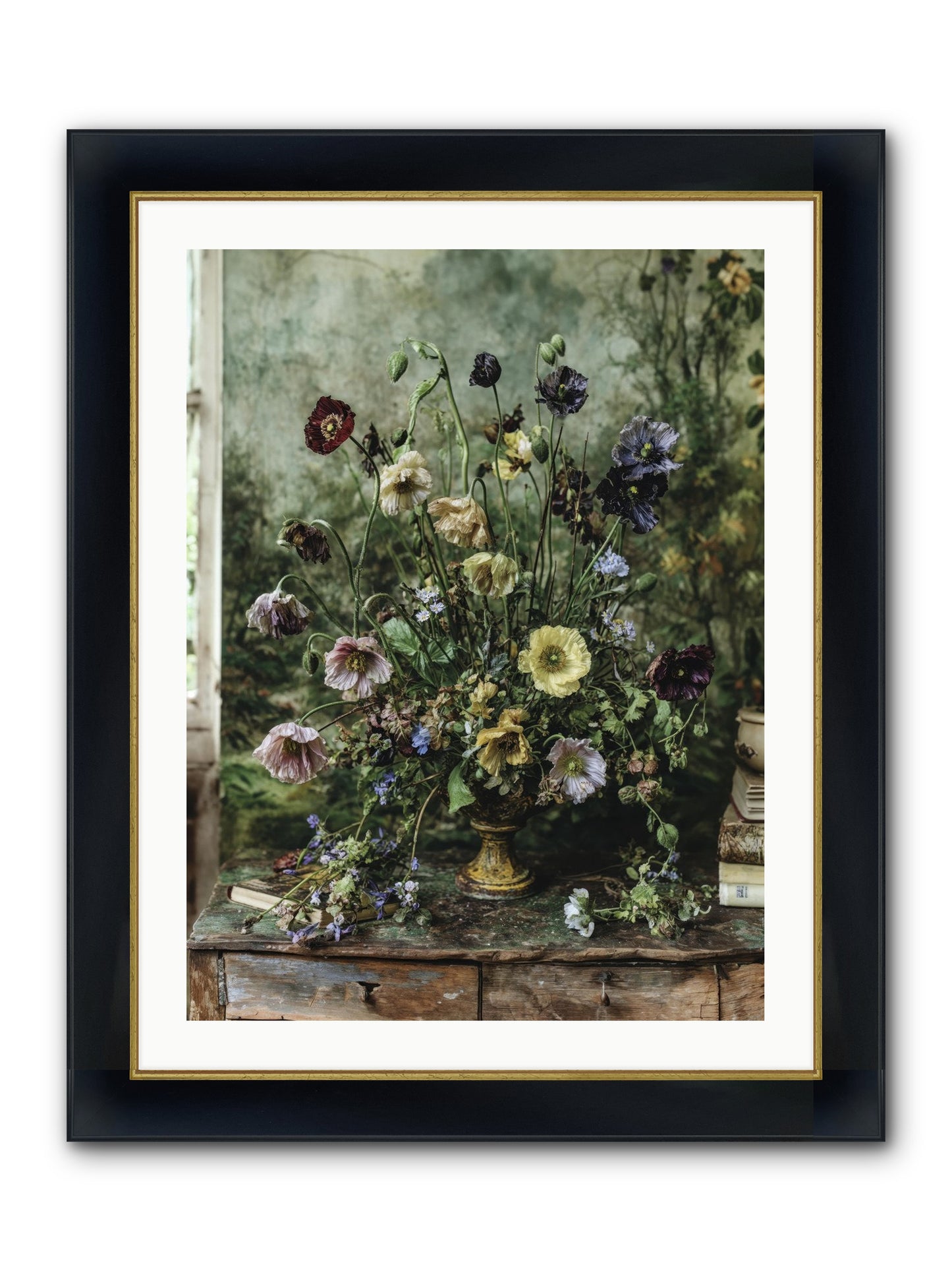 Summer Lustre Framed Print - Wide Black w/Gold 24x32