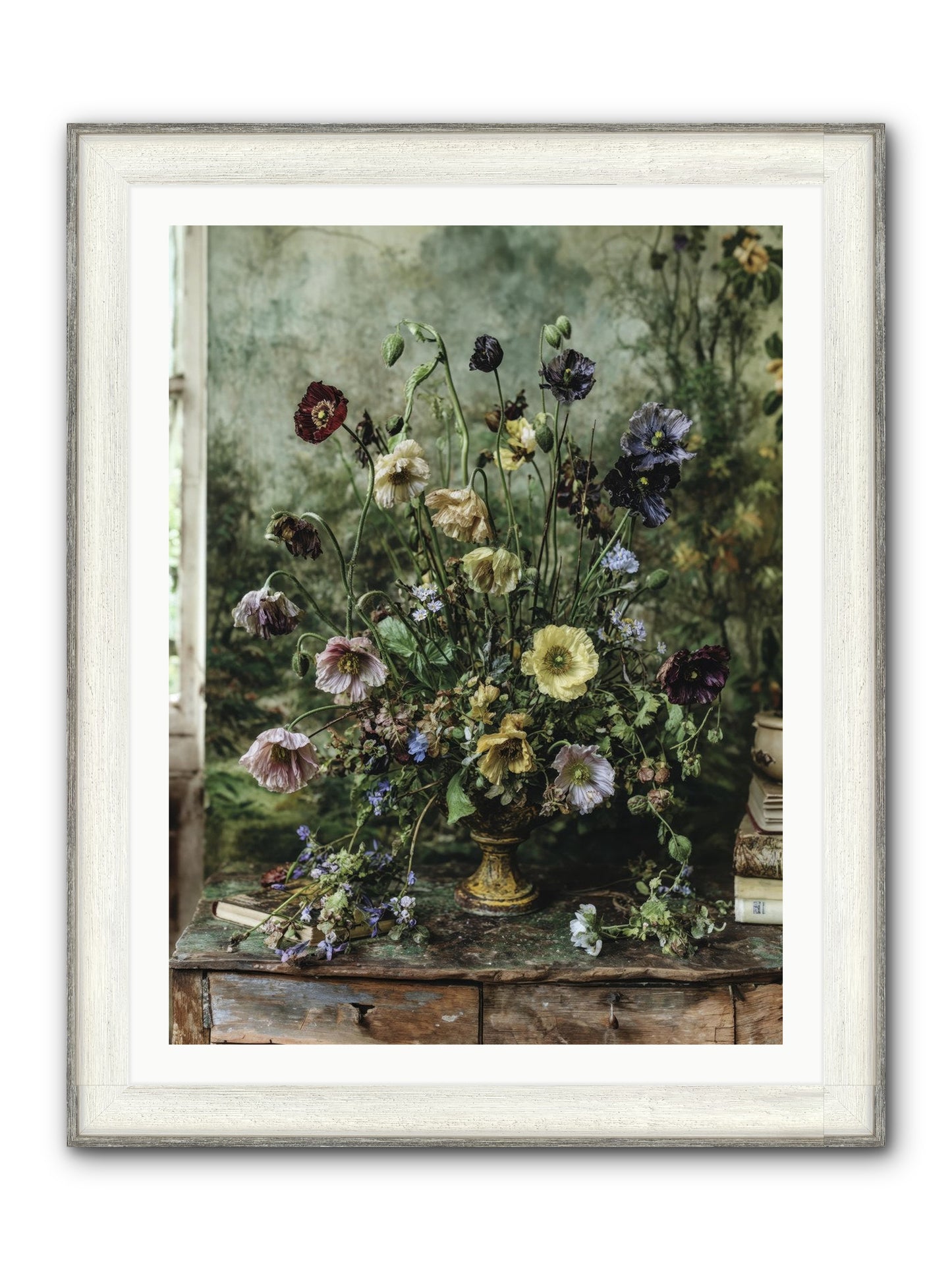 Summer Lustre Framed Print - Driftwood White 30x40