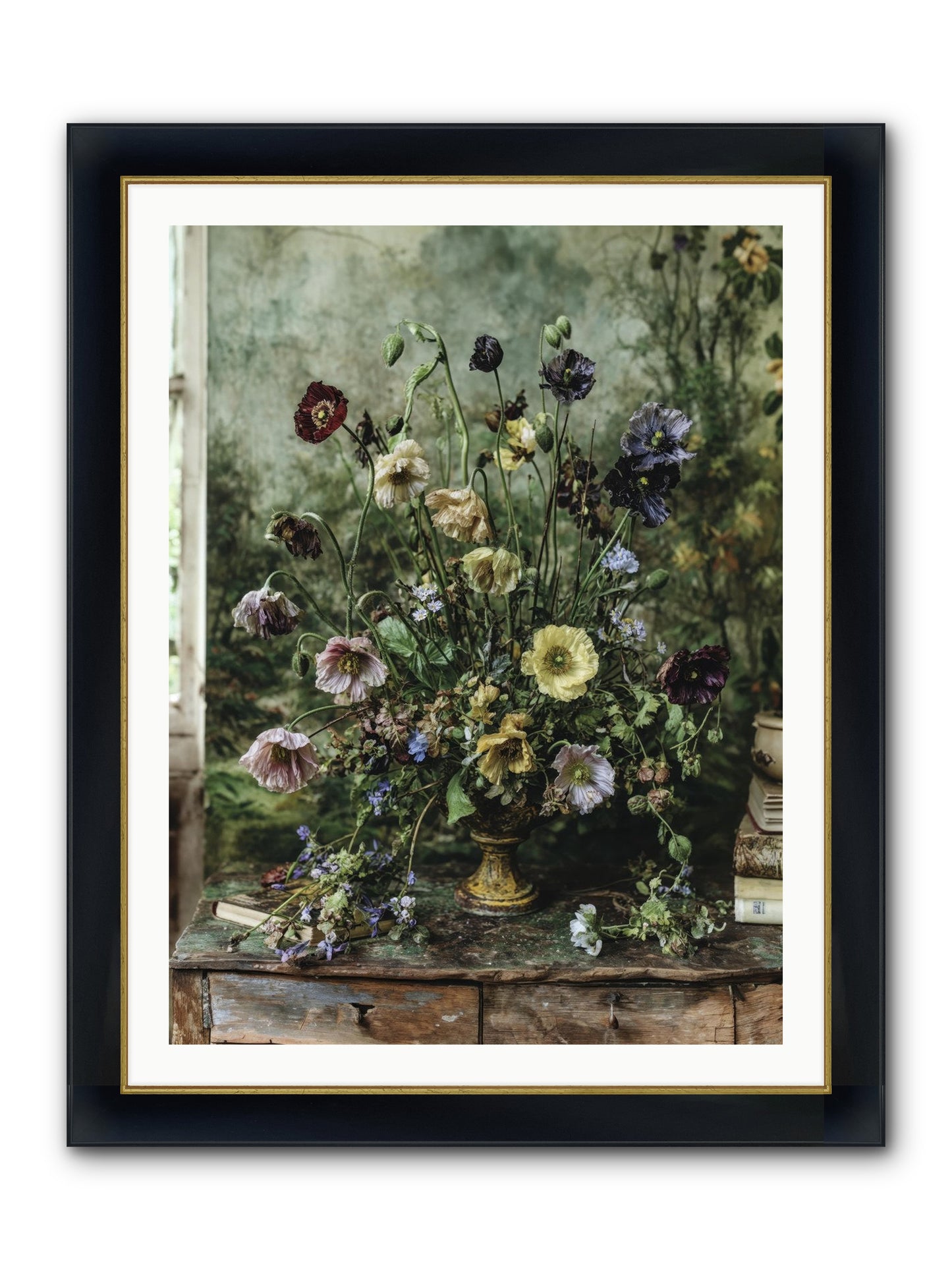 Summer Lustre Framed Print - Wide Black w/Gold 30x40