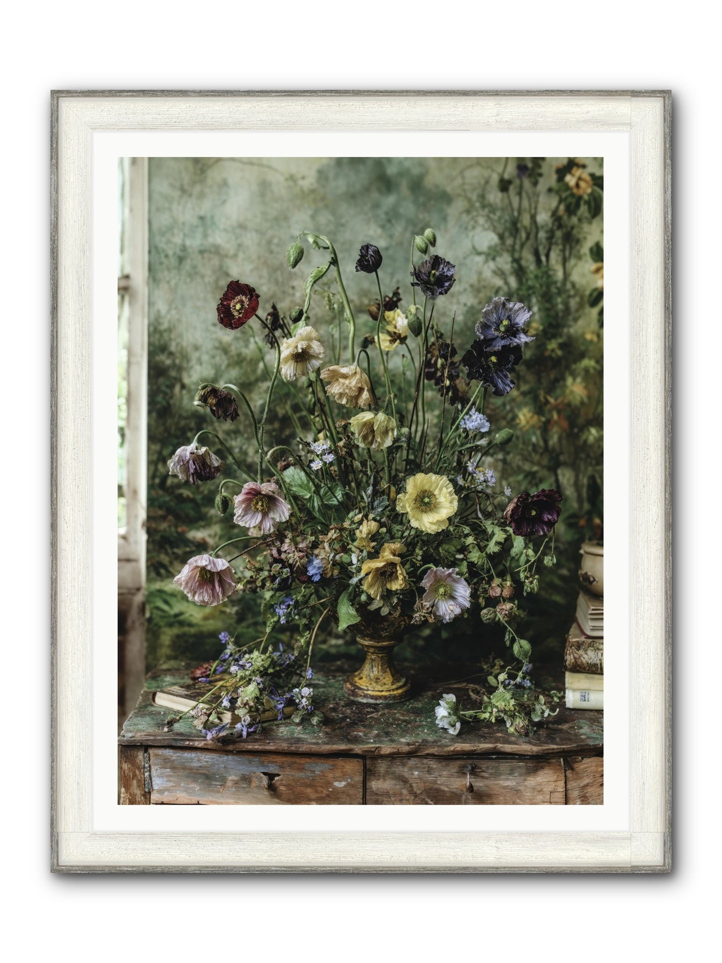 Summer Lustre Framed Print - Driftwood White 36x48