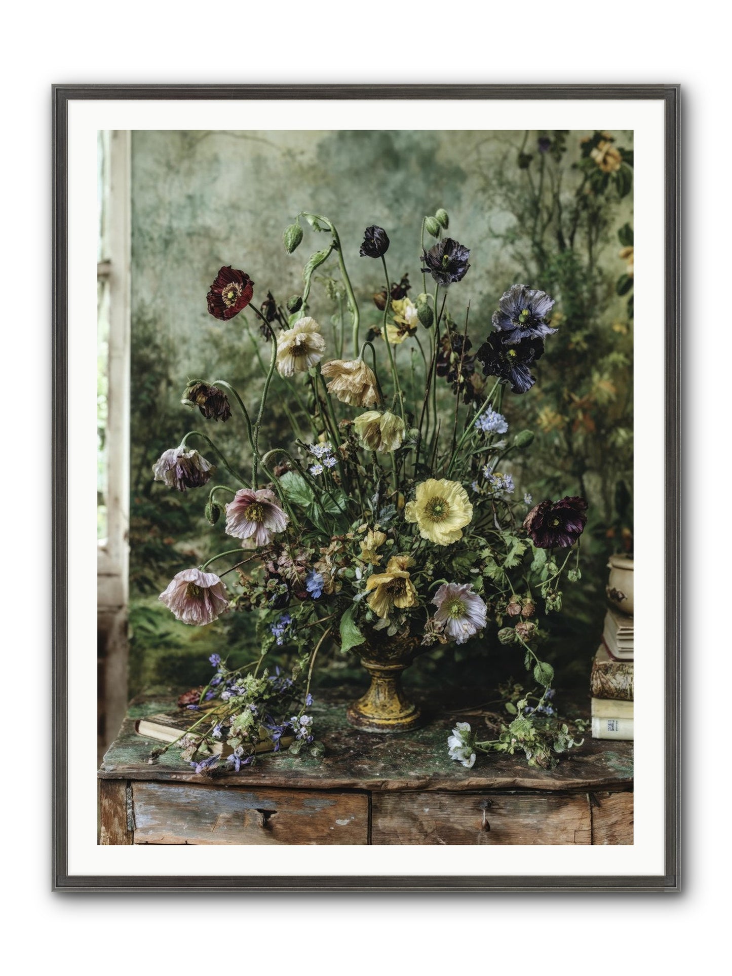 Summer Lustre Framed Print - Slimwoods Black/Silver 36x48