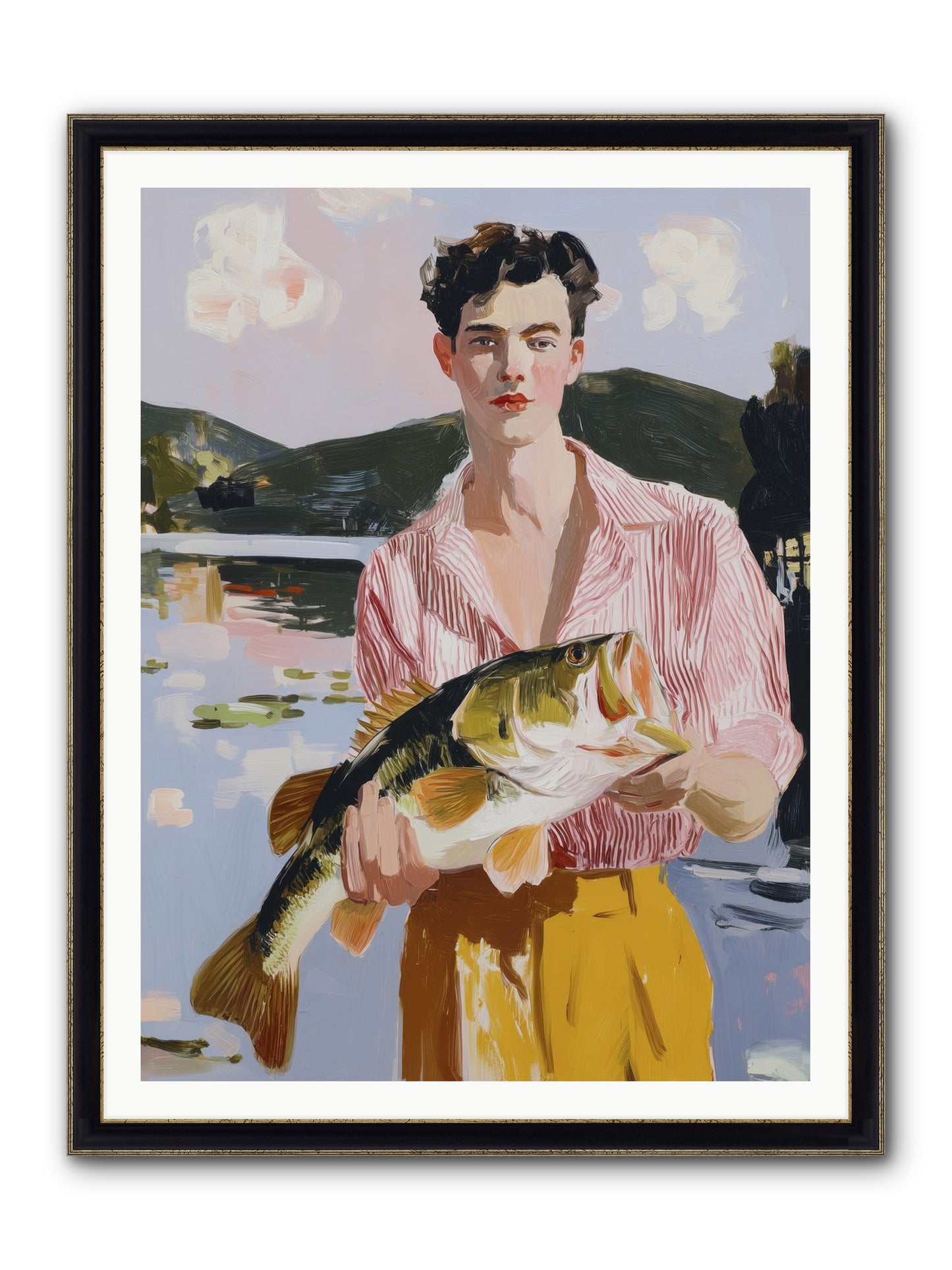 Summer's Essence Framed Print - Black & Gold 36x48