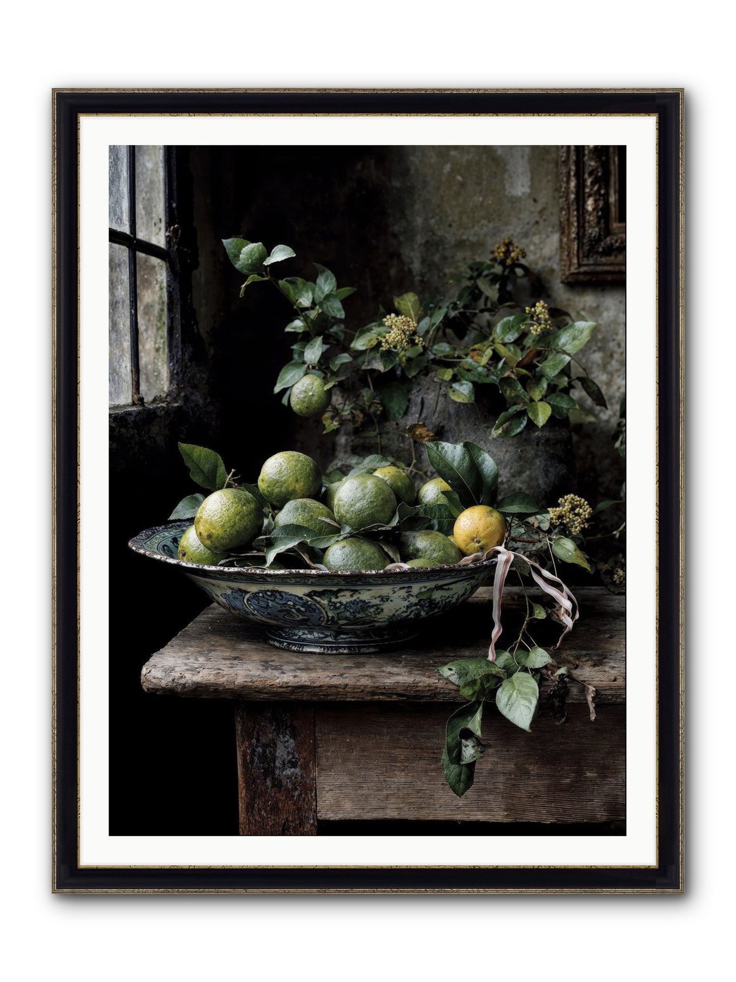 Summer's Golden Secret Framed Print - Black & Gold 36x48
