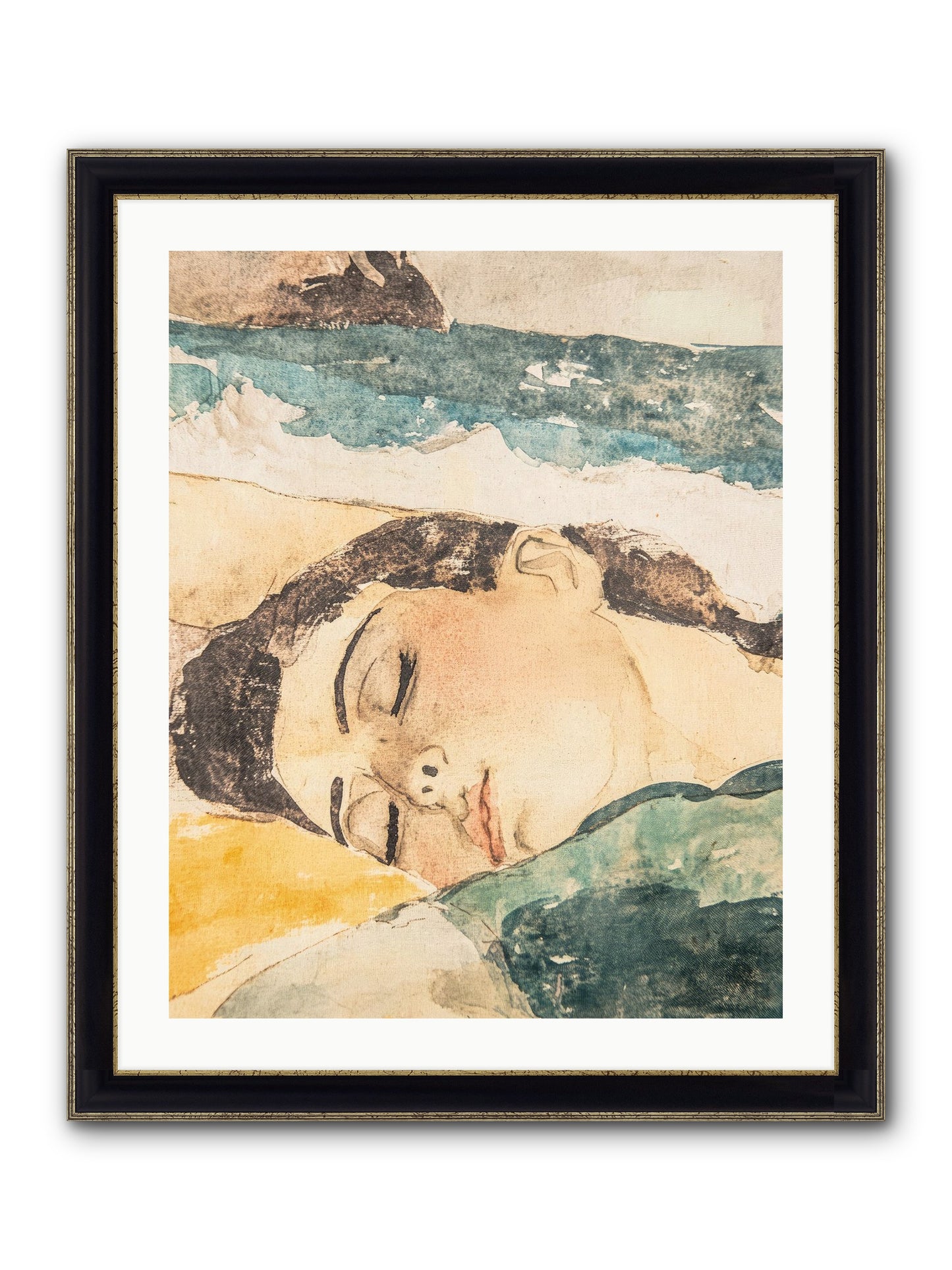 Summer's Memoir Framed Print - Black & Gold 24x30
