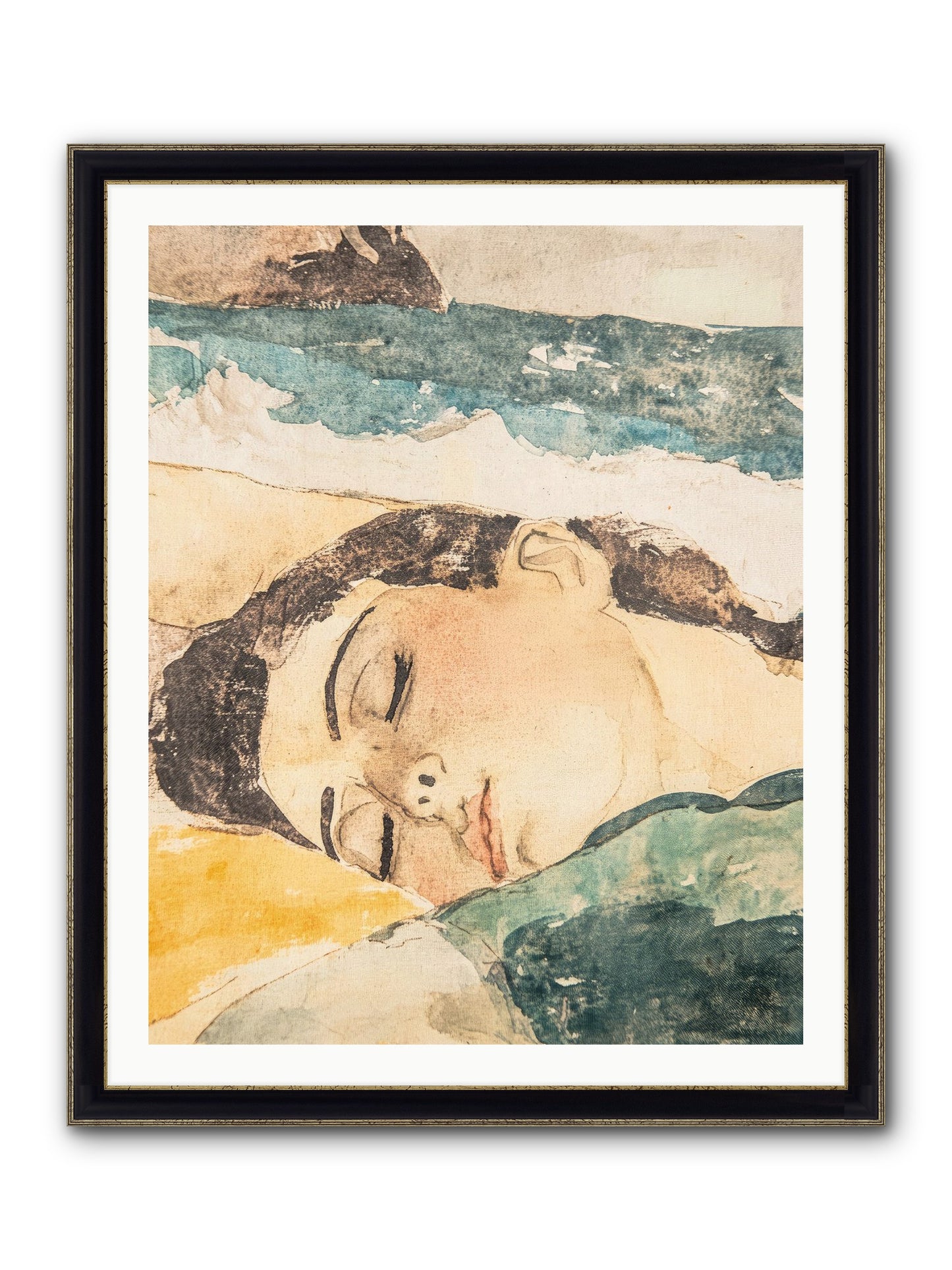 Summer's Memoir Framed Print - Black & Gold 32x40