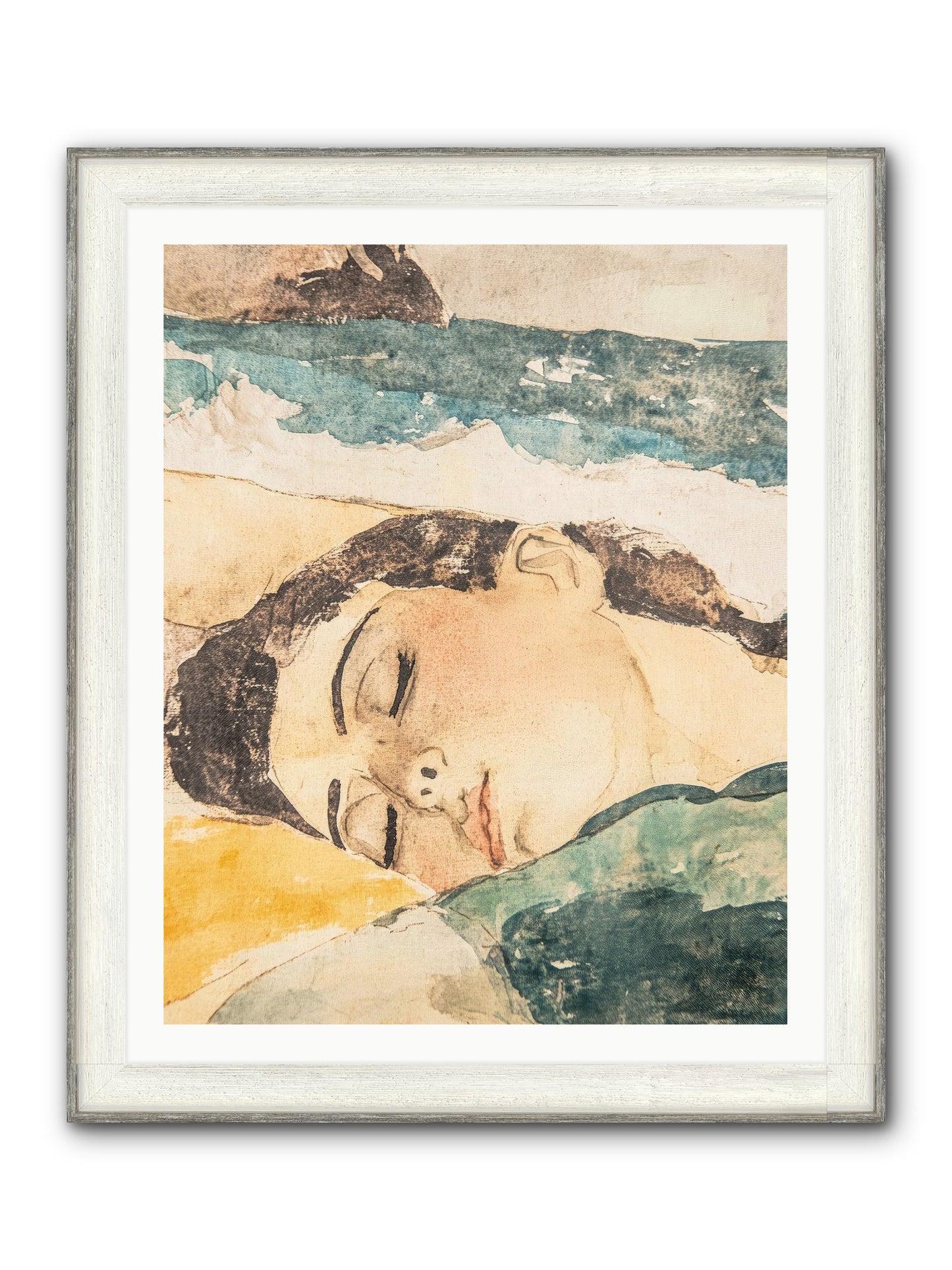 Summer's Memoir Framed Print - Driftwood White 32x40
