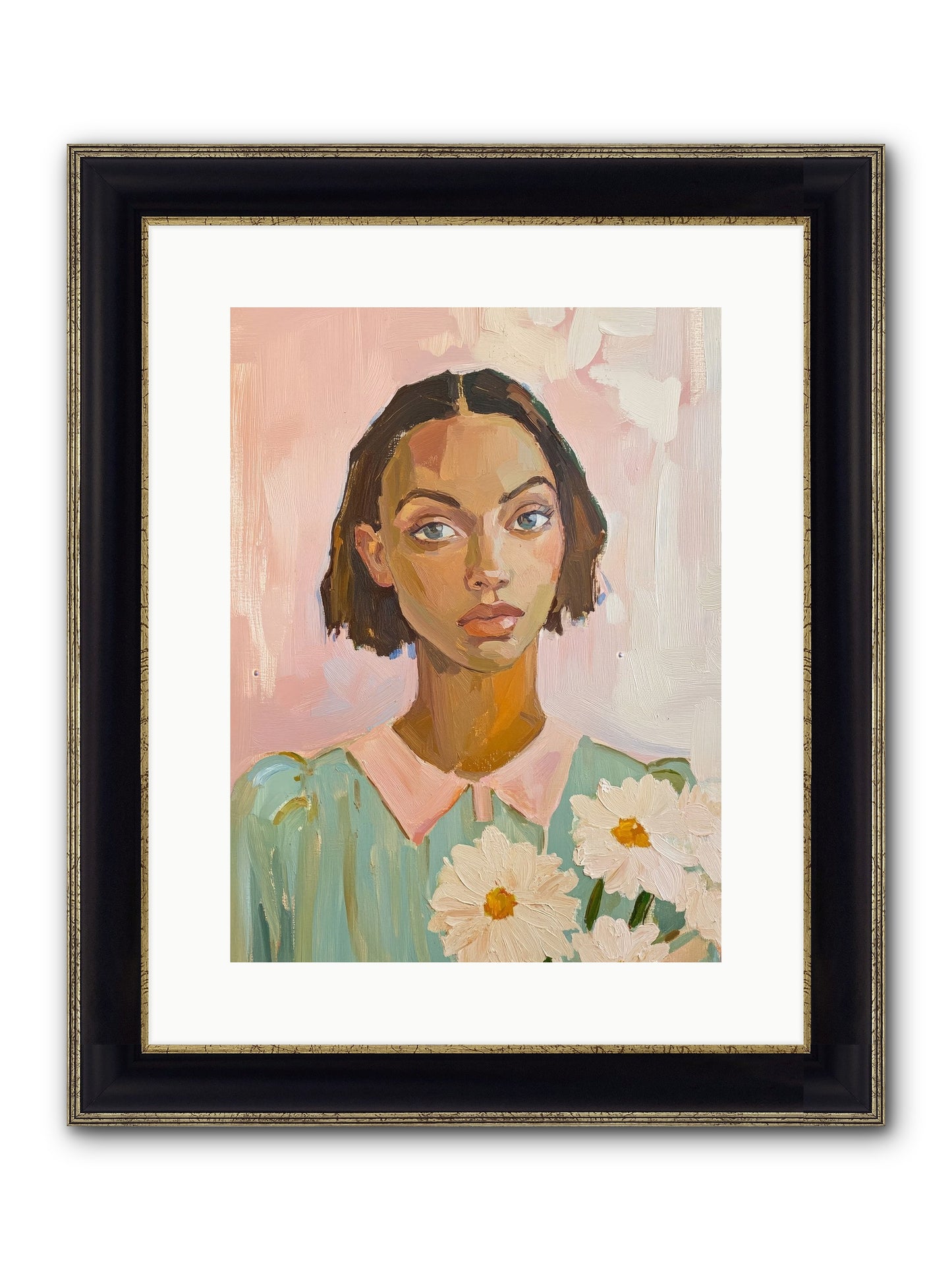 Summer's Portrait Framed Print - Black & Gold 12x16