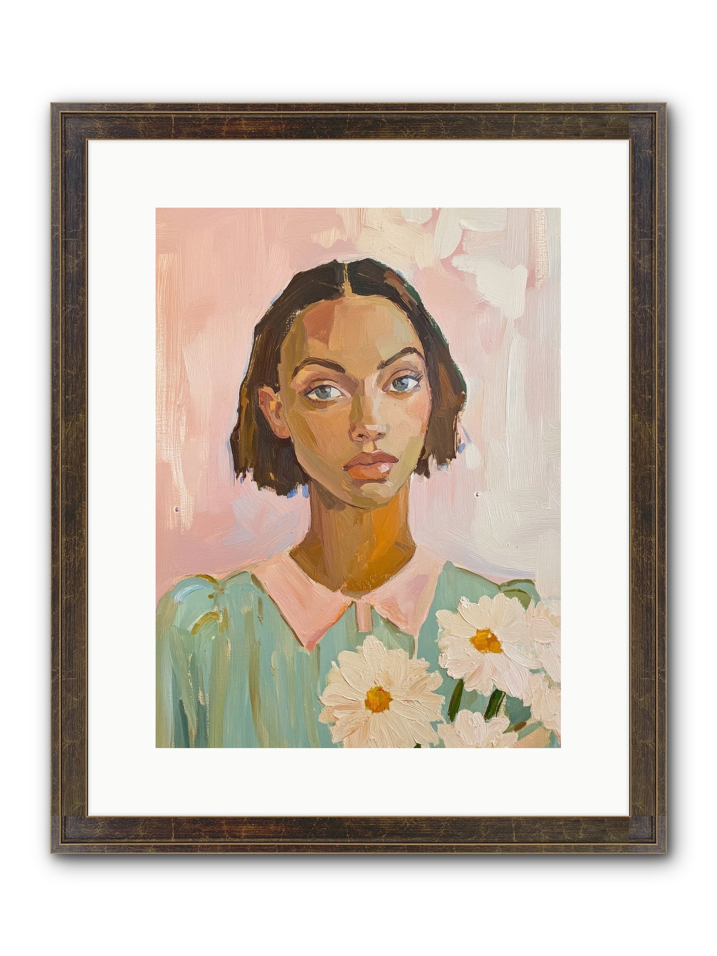 Summer's Portrait Framed Print - Slimwoods Black/Gold 12x16