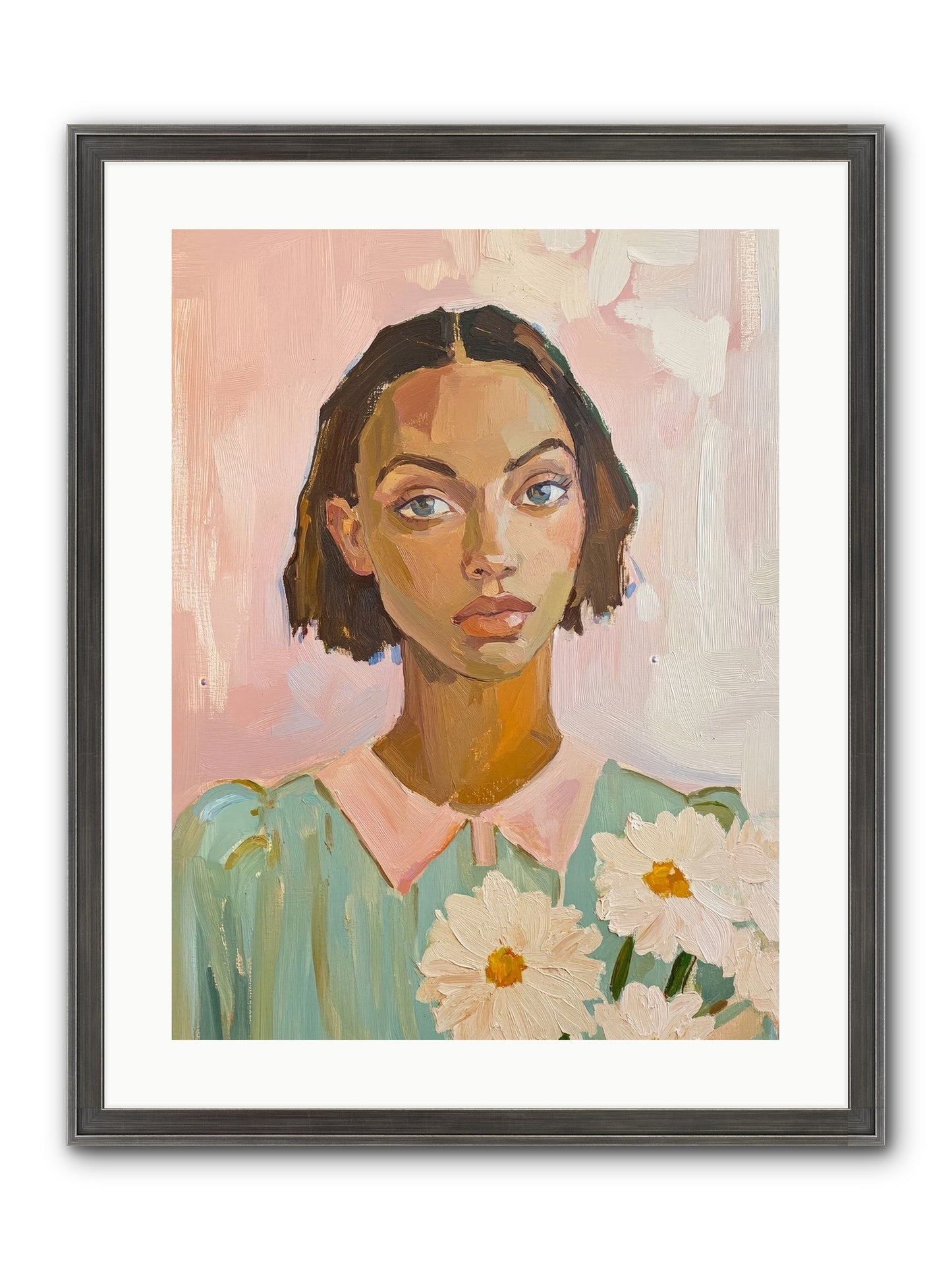 Summer's Portrait Framed Print - Slimwoods Black/Silver 18x24