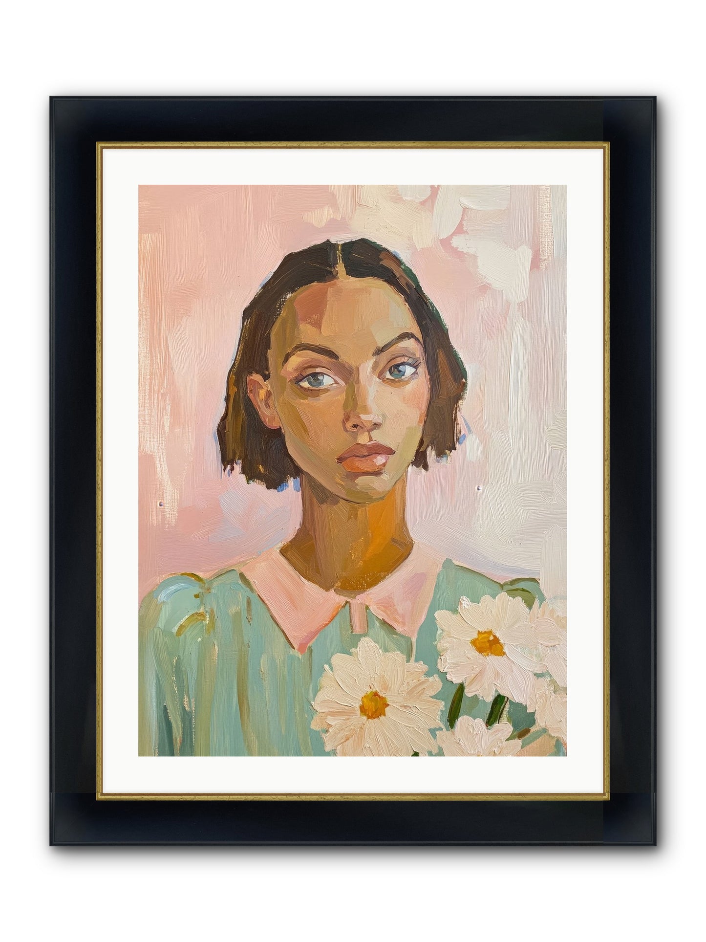 Summer's Portrait Framed Print - Wide Black w/Gold 24x32