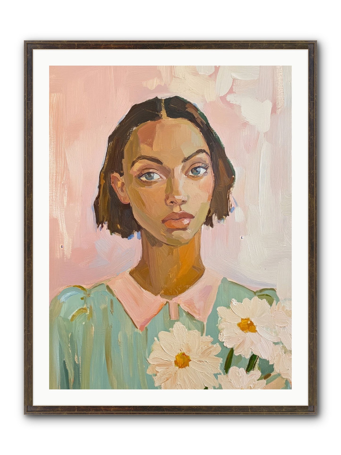 Summer's Portrait Framed Print - Slimwoods Black/Gold 30x40