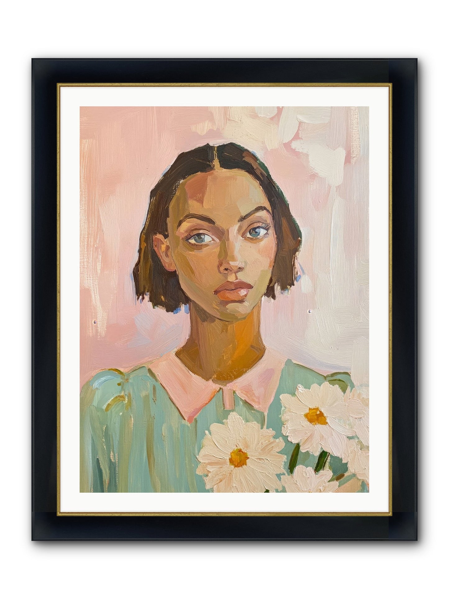 Summer's Portrait Framed Print - Wide Black w/Gold 30x40