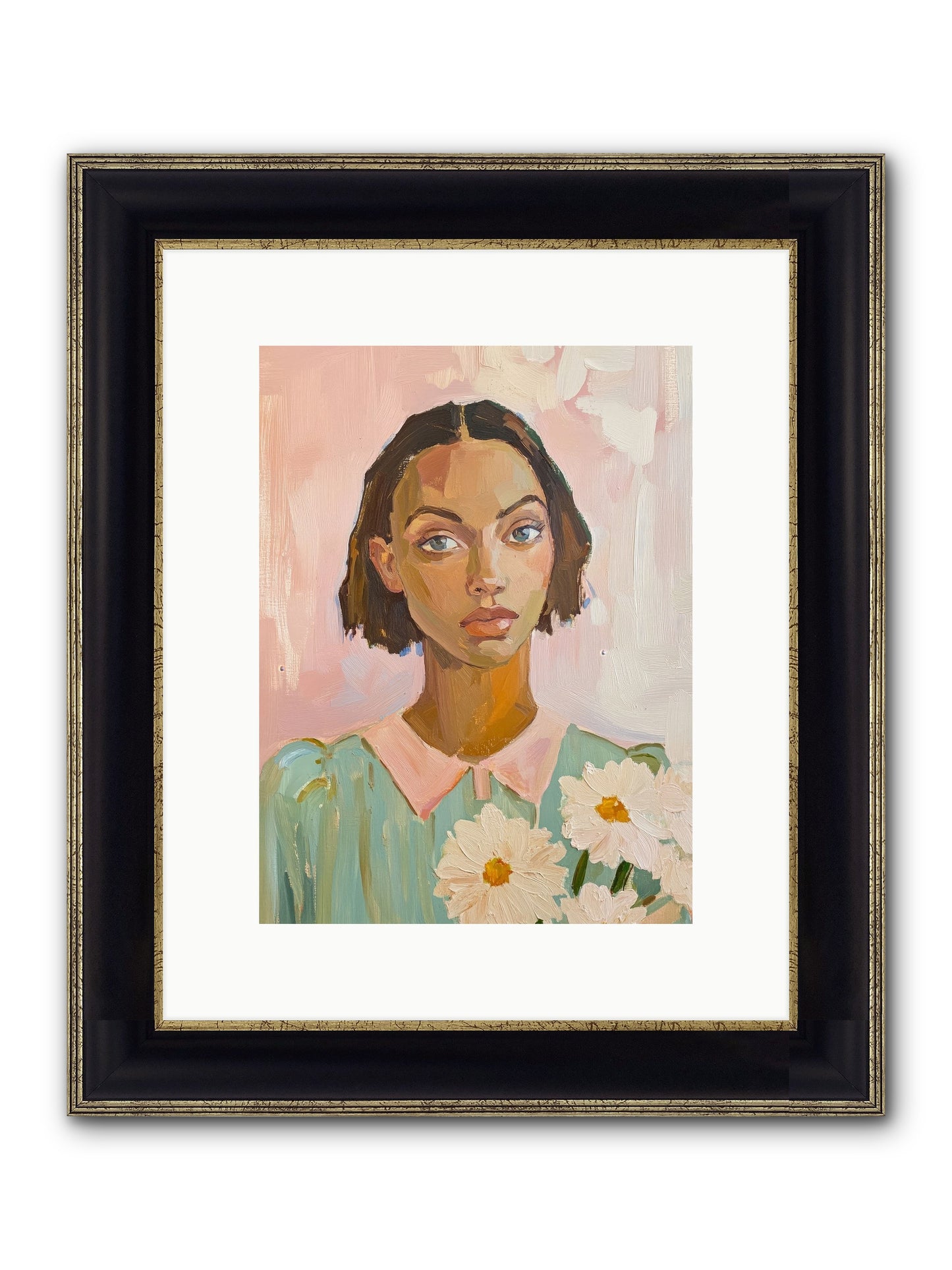 Summer's Portrait Framed Print - Black & Gold 9x12