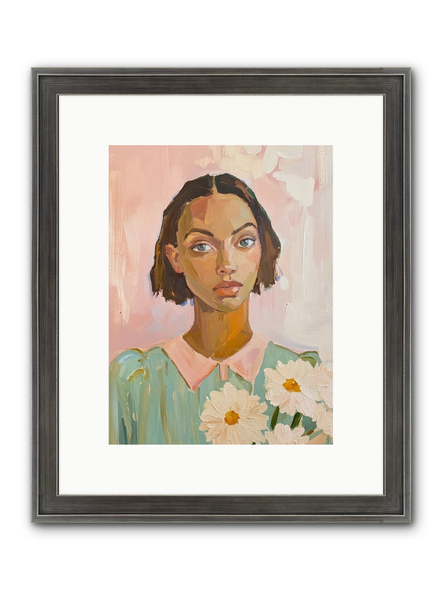 Summer's Portrait Framed Print - Slimwoods Black/Silver 9x12