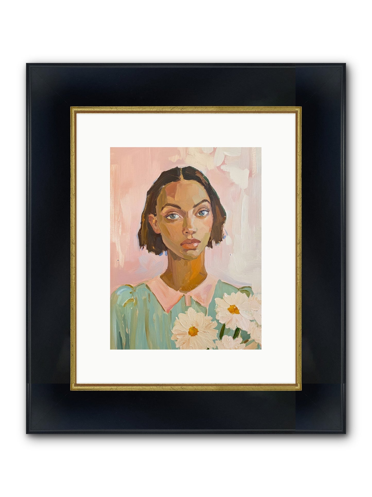 Summer's Portrait Framed Print - Wide Black w/Gold 9x12