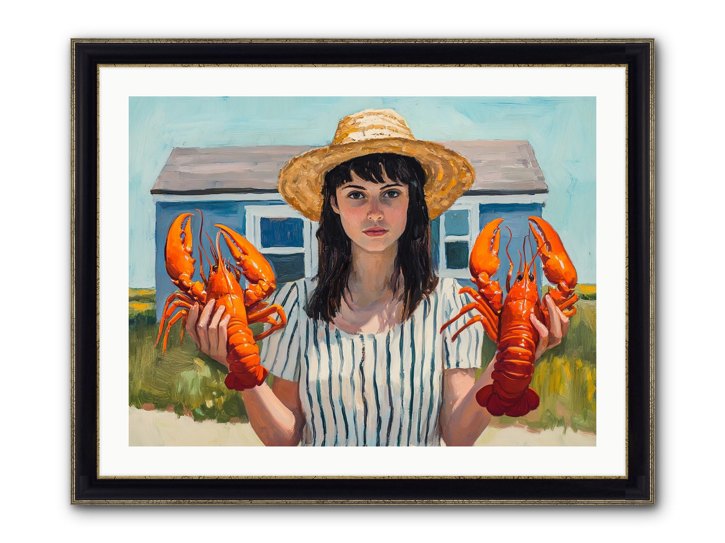 Summer's Prize Framed Print - Black & Gold 32x24