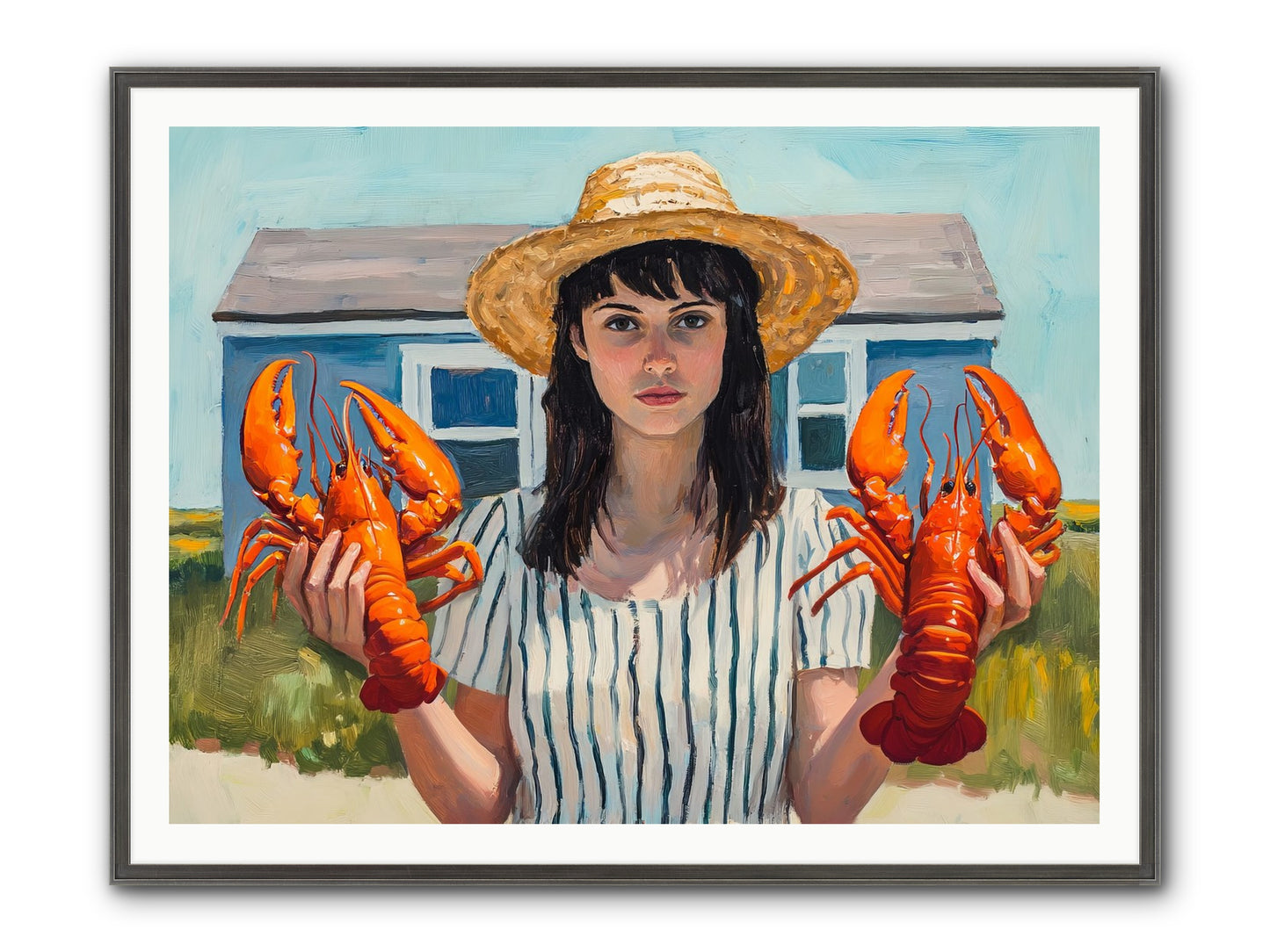 Summer's Prize Framed Print - Slimwoods Black/Silver 48x36