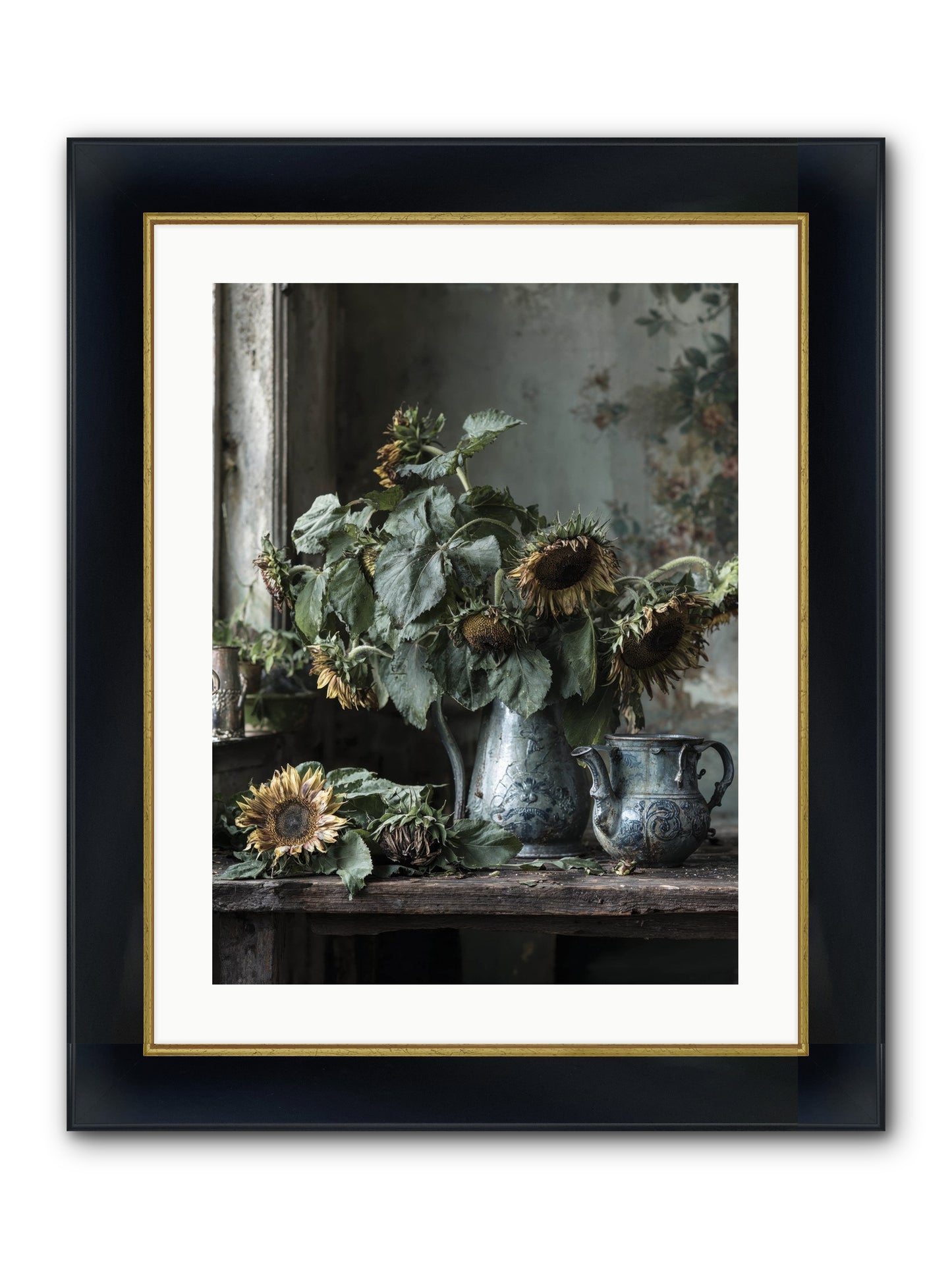 Summer's Swan Song Framed Print - Wide Black w/Gold 18x24