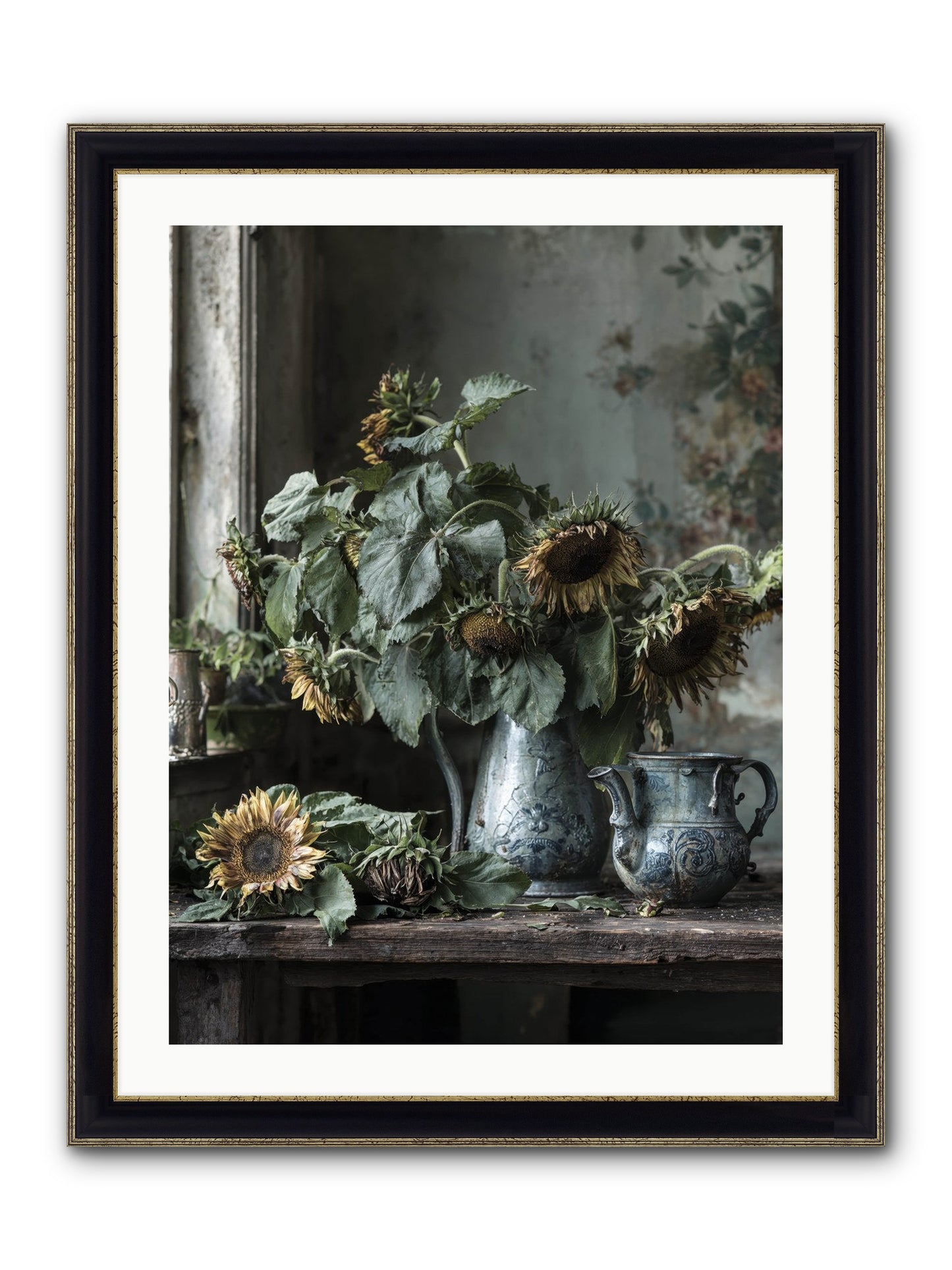 Summer's Swan Song Framed Print - Black & Gold 24x32