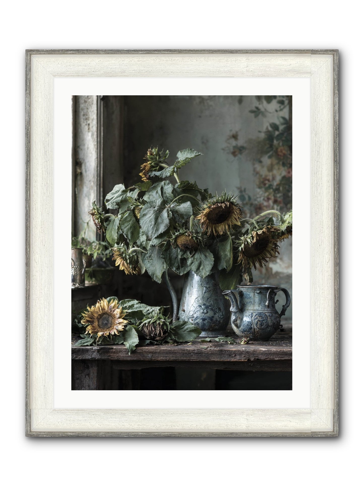 Summer's Swan Song Framed Print - Driftwood White 24x32
