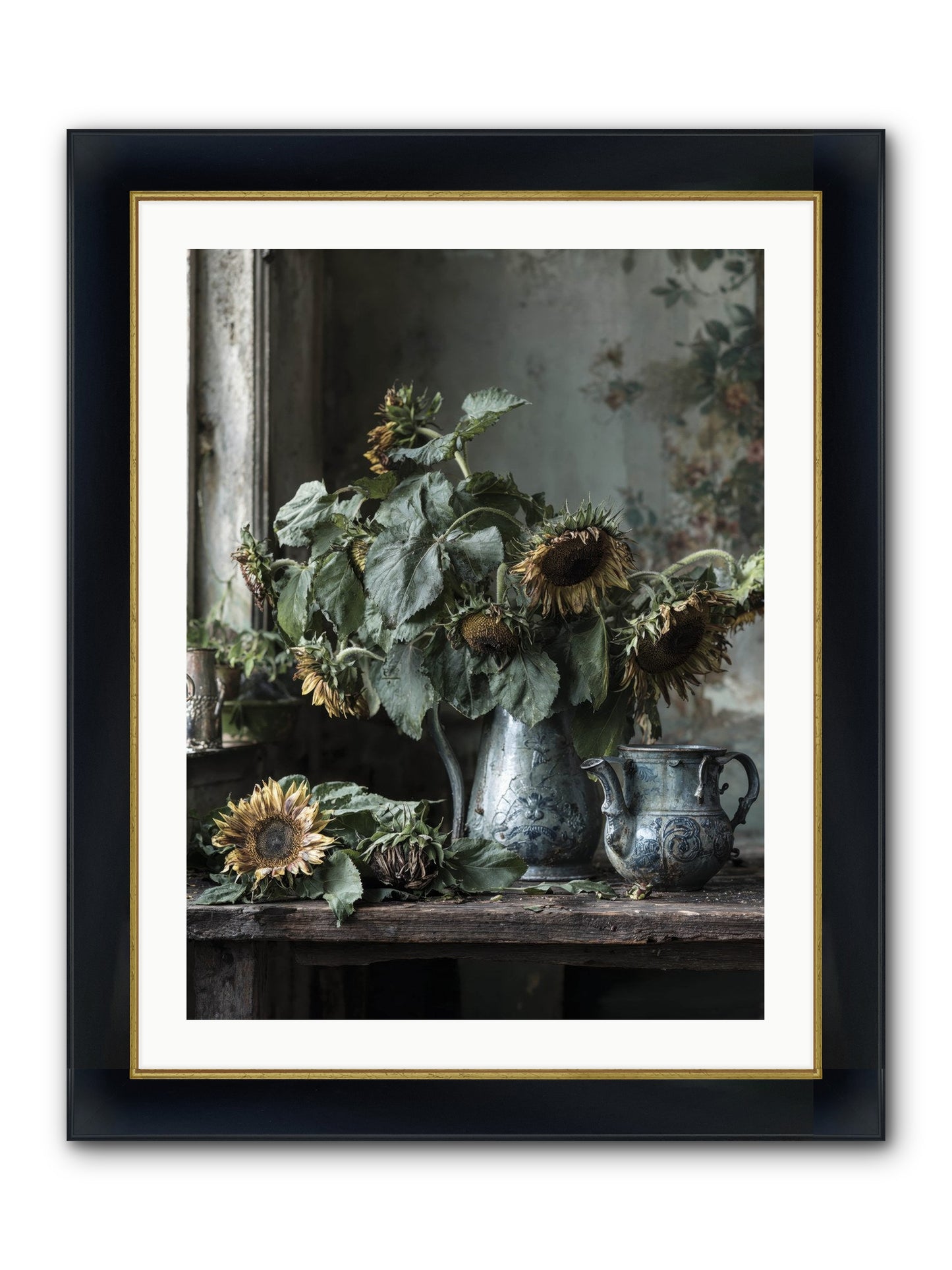 Summer's Swan Song Framed Print - Wide Black w/Gold 24x32