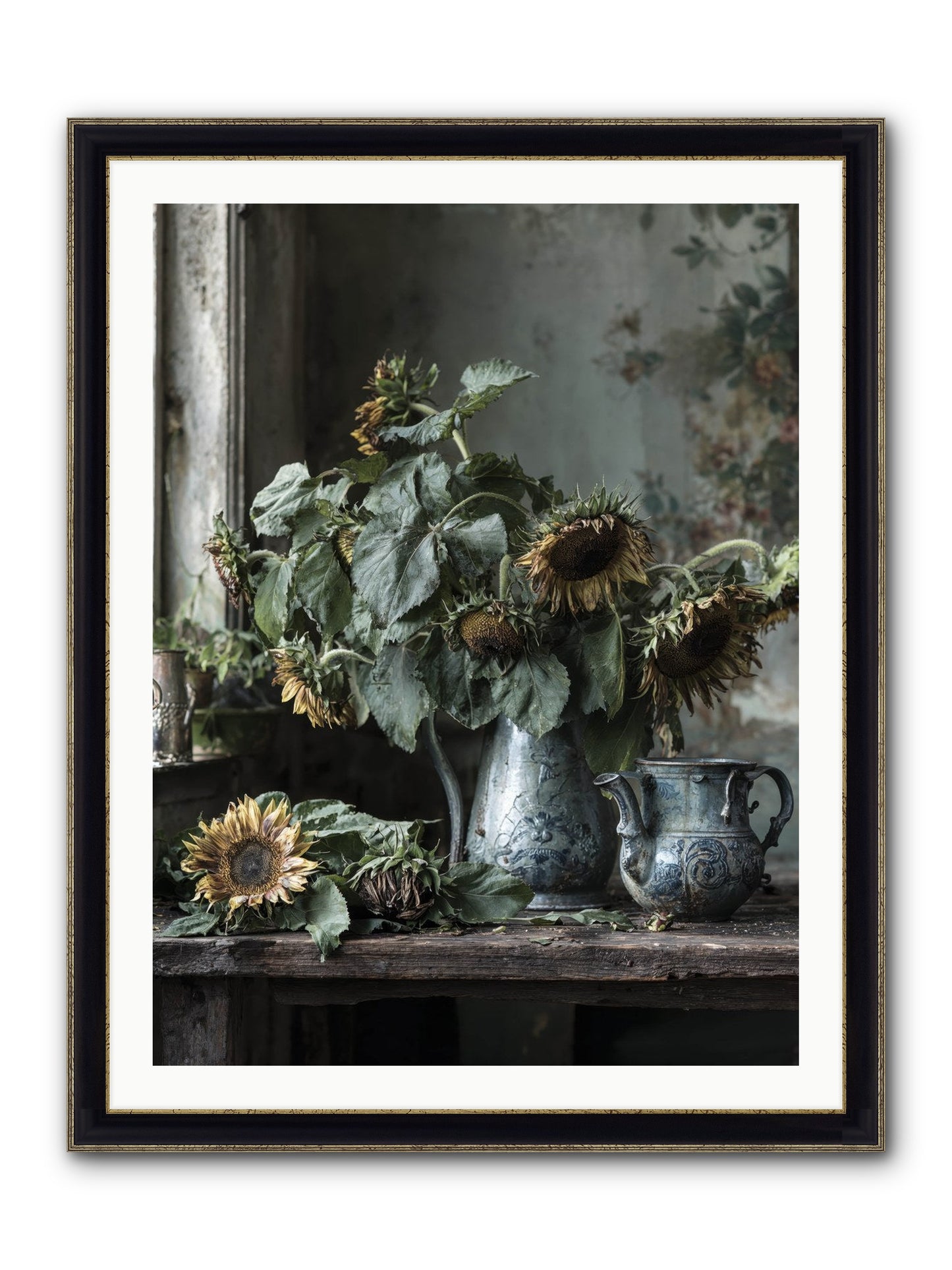 Summer's Swan Song Framed Print - Black & Gold 30x40