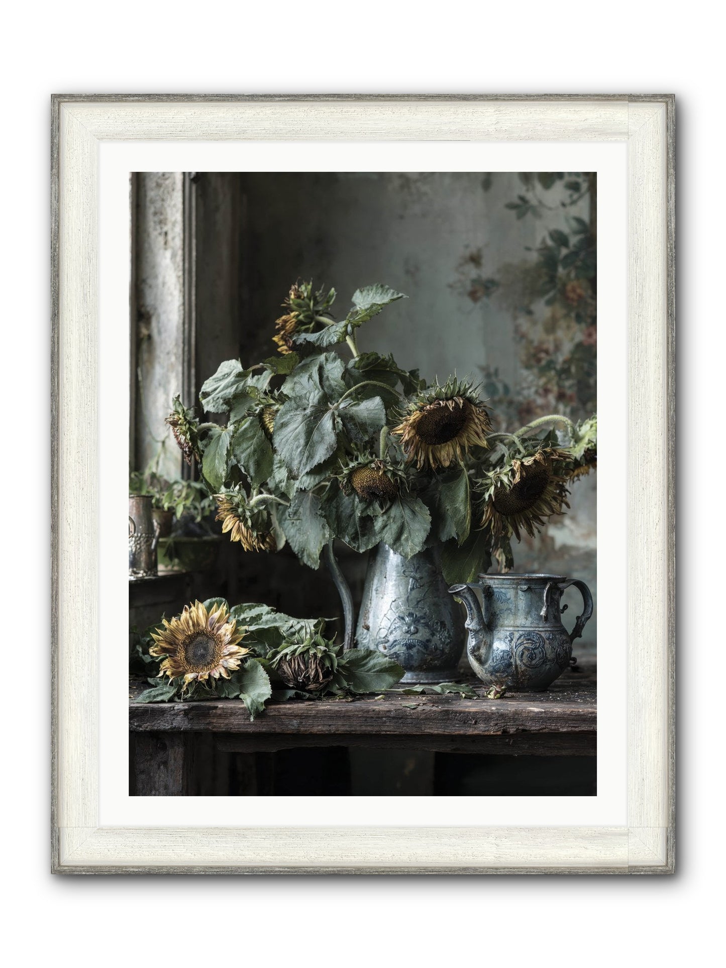 Summer's Swan Song Framed Print - Driftwood White 30x40
