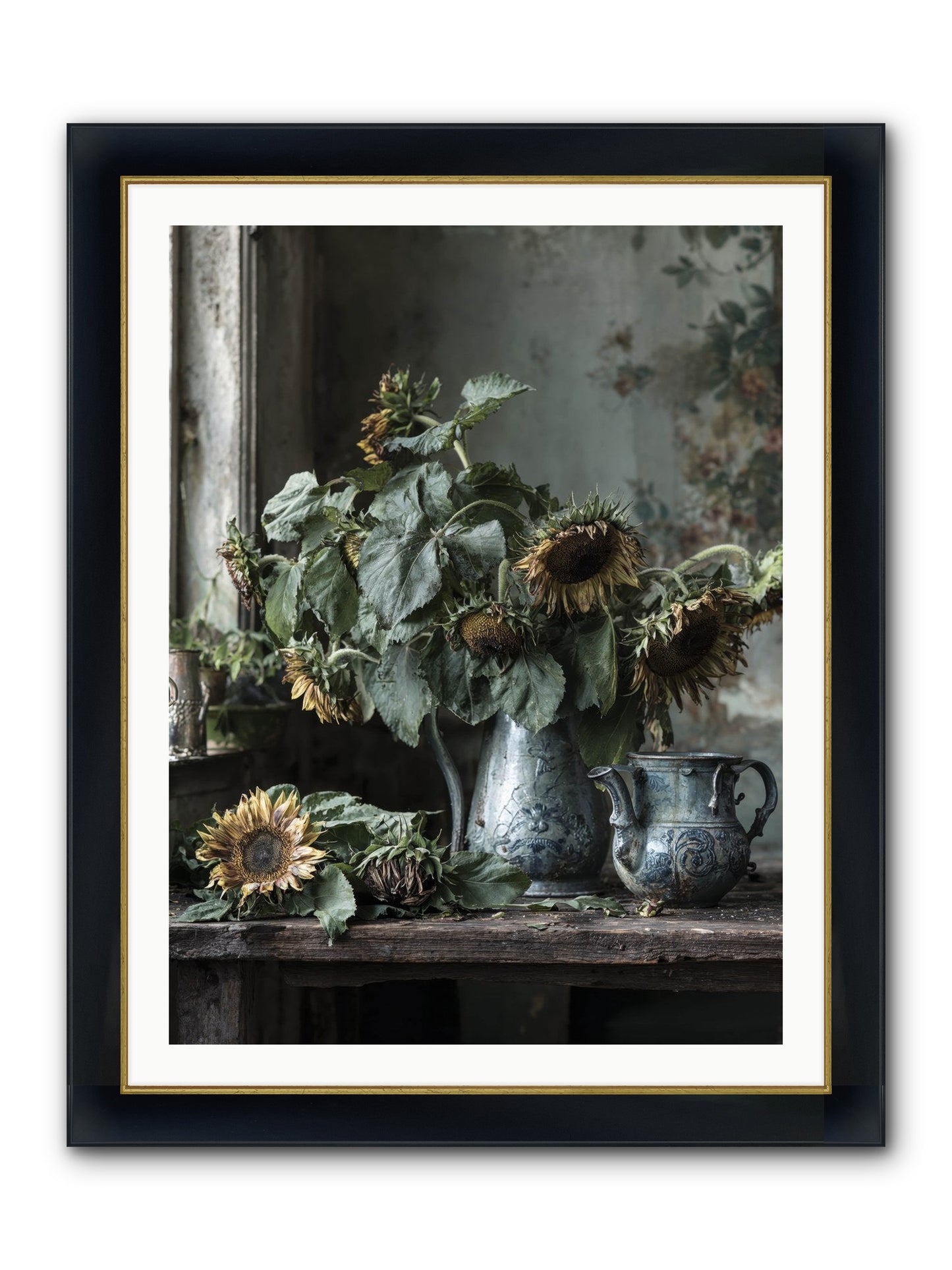 Summer's Swan Song Framed Print - Wide Black w/Gold 30x40