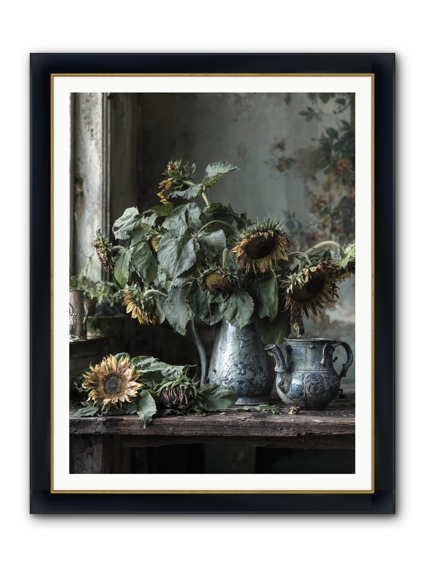 Summer's Swan Song Framed Print - Wide Black w/Gold 36x48