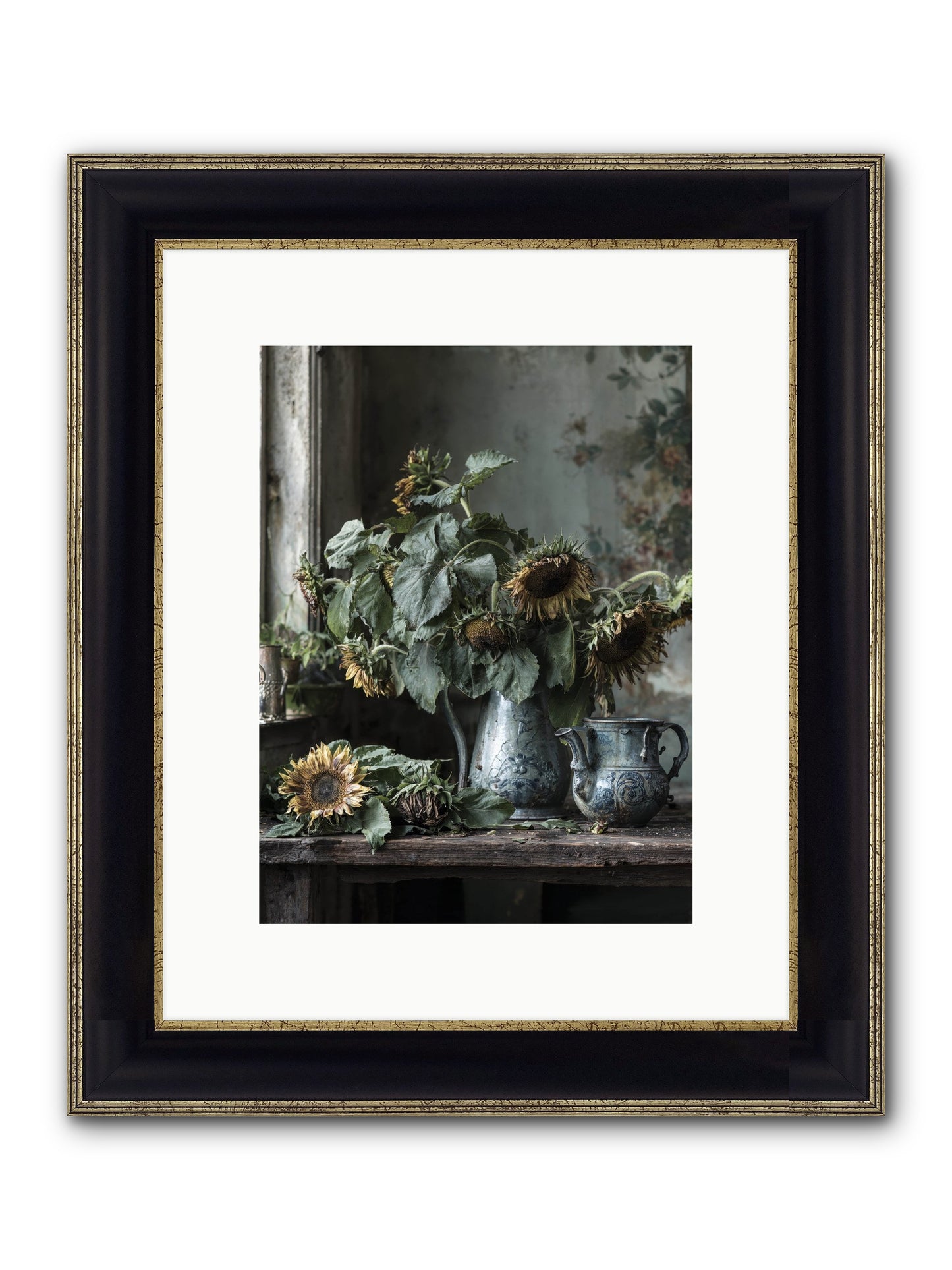 Summer's Swan Song Framed Print - Black & Gold 9x12