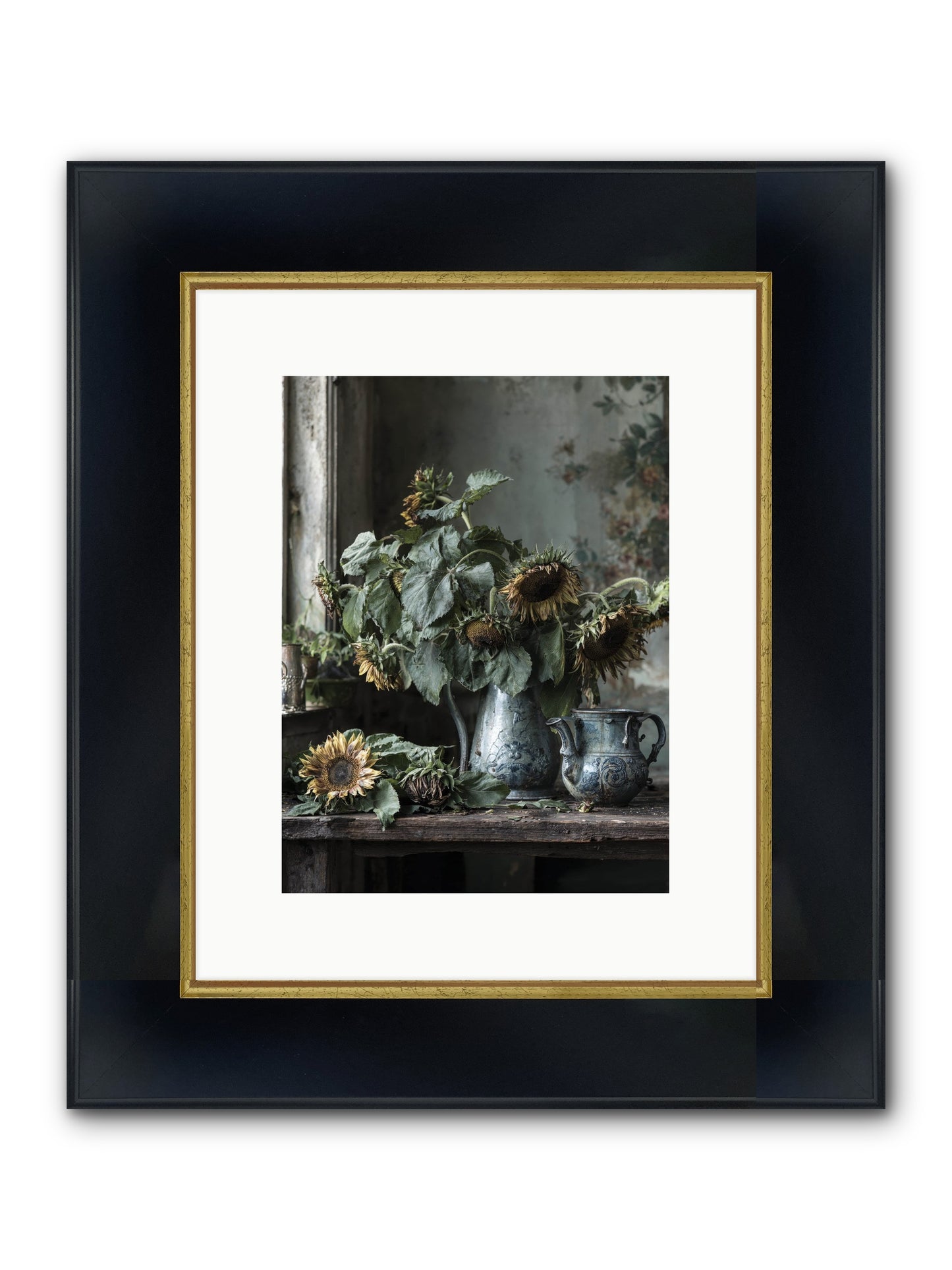 Summer's Swan Song Framed Print - Wide Black w/Gold 9x12