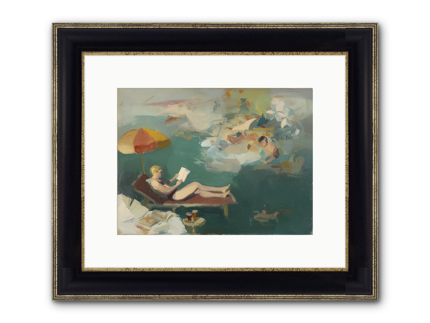 Summer's Sweet Surrender Framed Print - Black & Gold 12x9