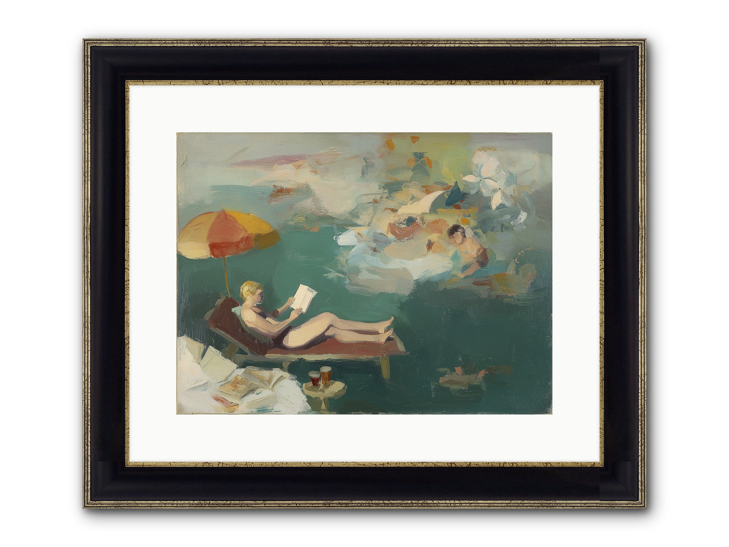 Summer's Sweet Surrender Framed Print - Black & Gold 16x12